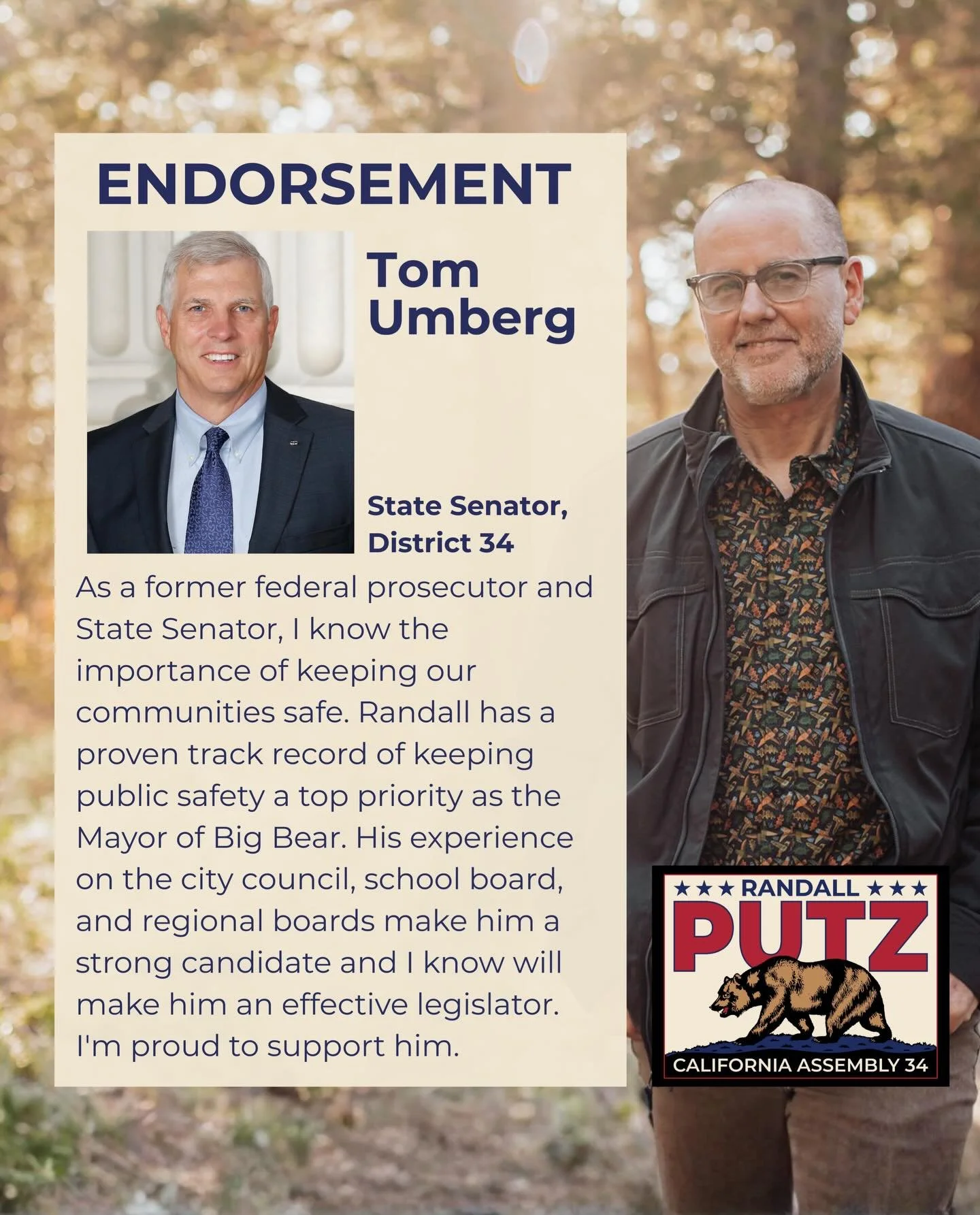 Thank you Senator Umberg for your endorsement of my campaign and the guidance you have provided me over the past few months. I look forward to working alongside you across legislative chambers to deliver for District 34, and all Californians.