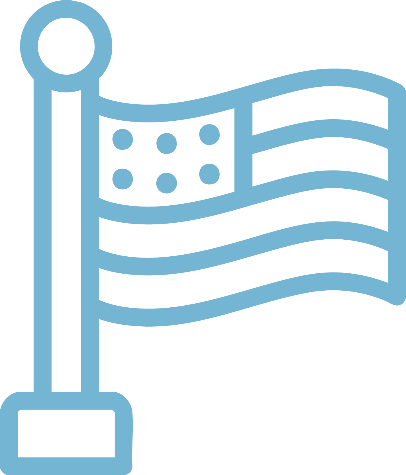 Icon of an American flag waving on a flagpole.