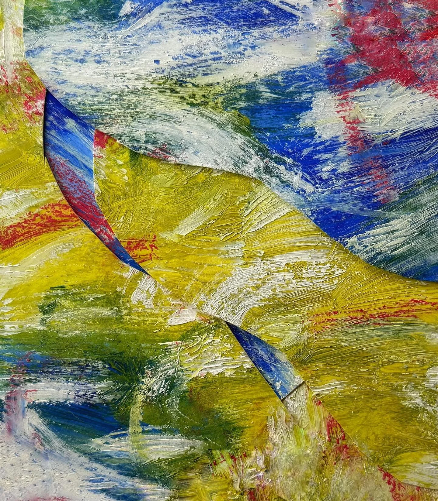 &ldquo;Manuela&rdquo; (acrylic/pastels/collage) 2026 #marilyntain #marilyntainart #abstract #acrylicpainting #mixedmediaartist