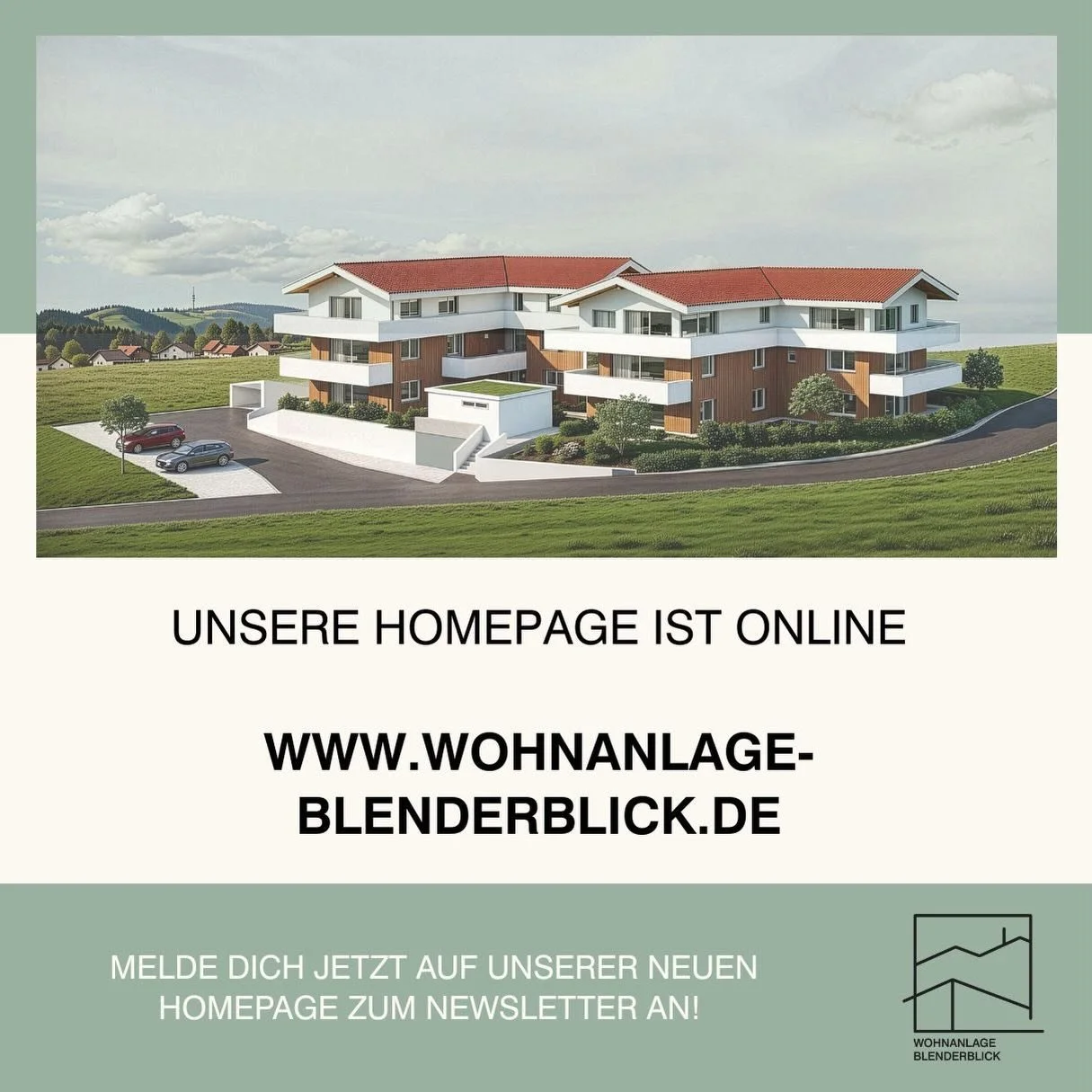 🌟 Wir sind online! 🌟
Die Wohnanlage Blenderblick hat jetzt eine brandneue Homepage &ndash; und wir freuen uns riesig, sie euch endlich vorzustellen! 🏡✨

Auf unserer Website findet ihr ab sofort alle wichtigen Infos zu unserem Projekt:
🔹 aktueller