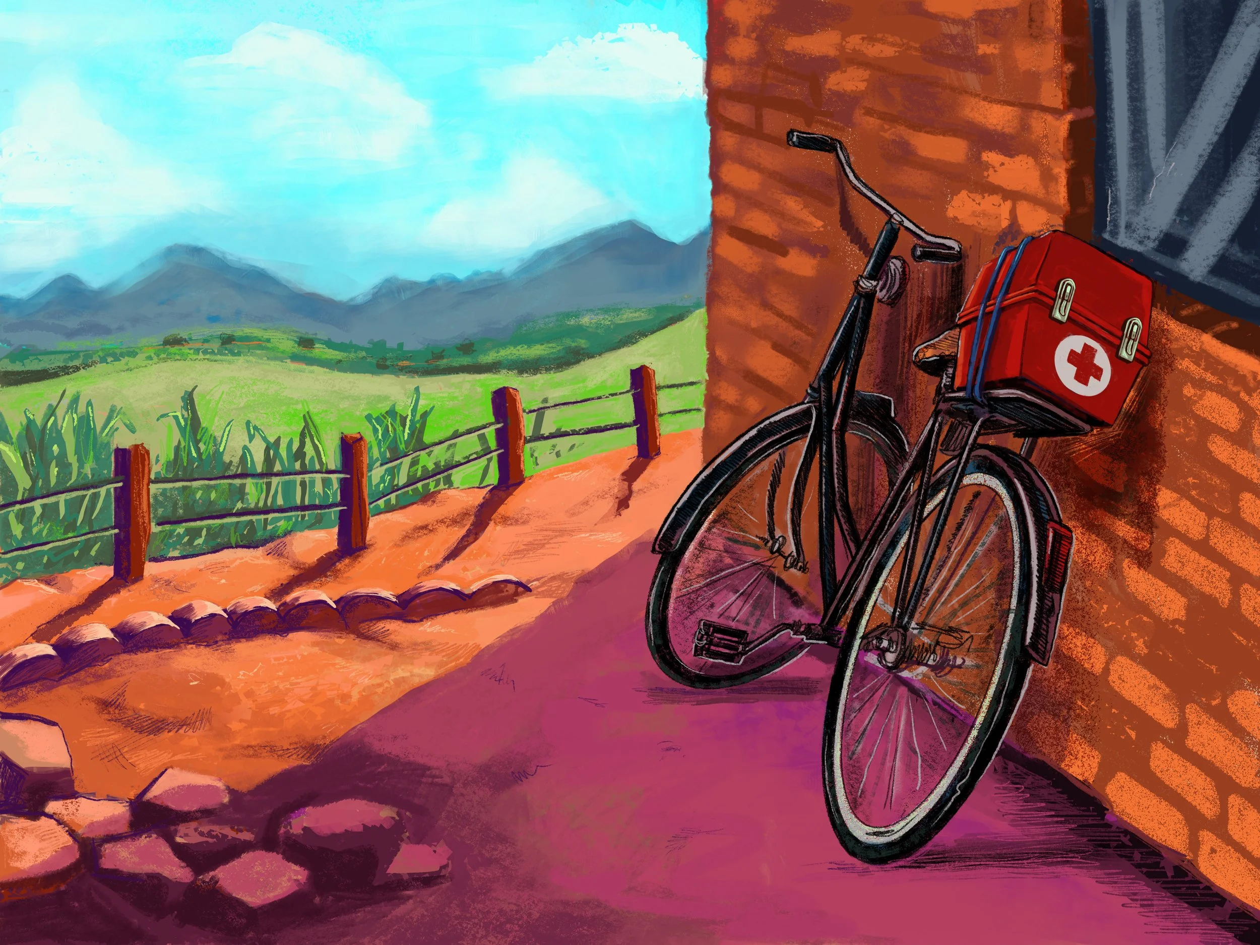 Rural healthcare {Digial painting]