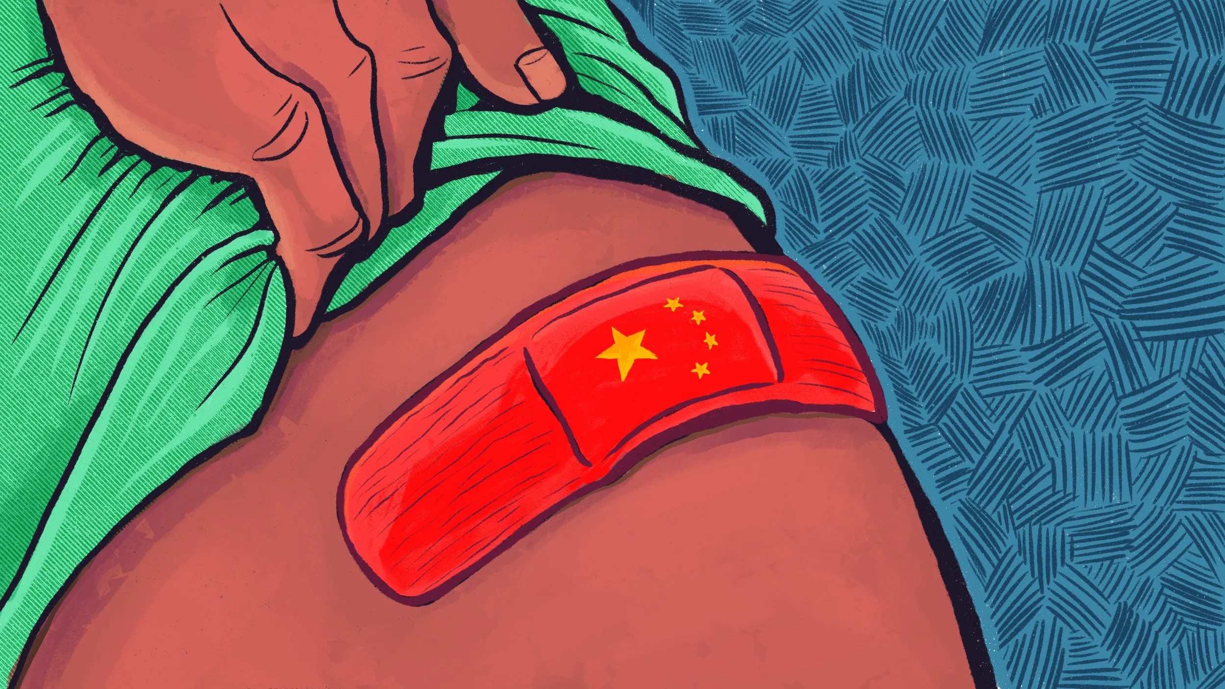 Covid vaccines from China {Digial painting]