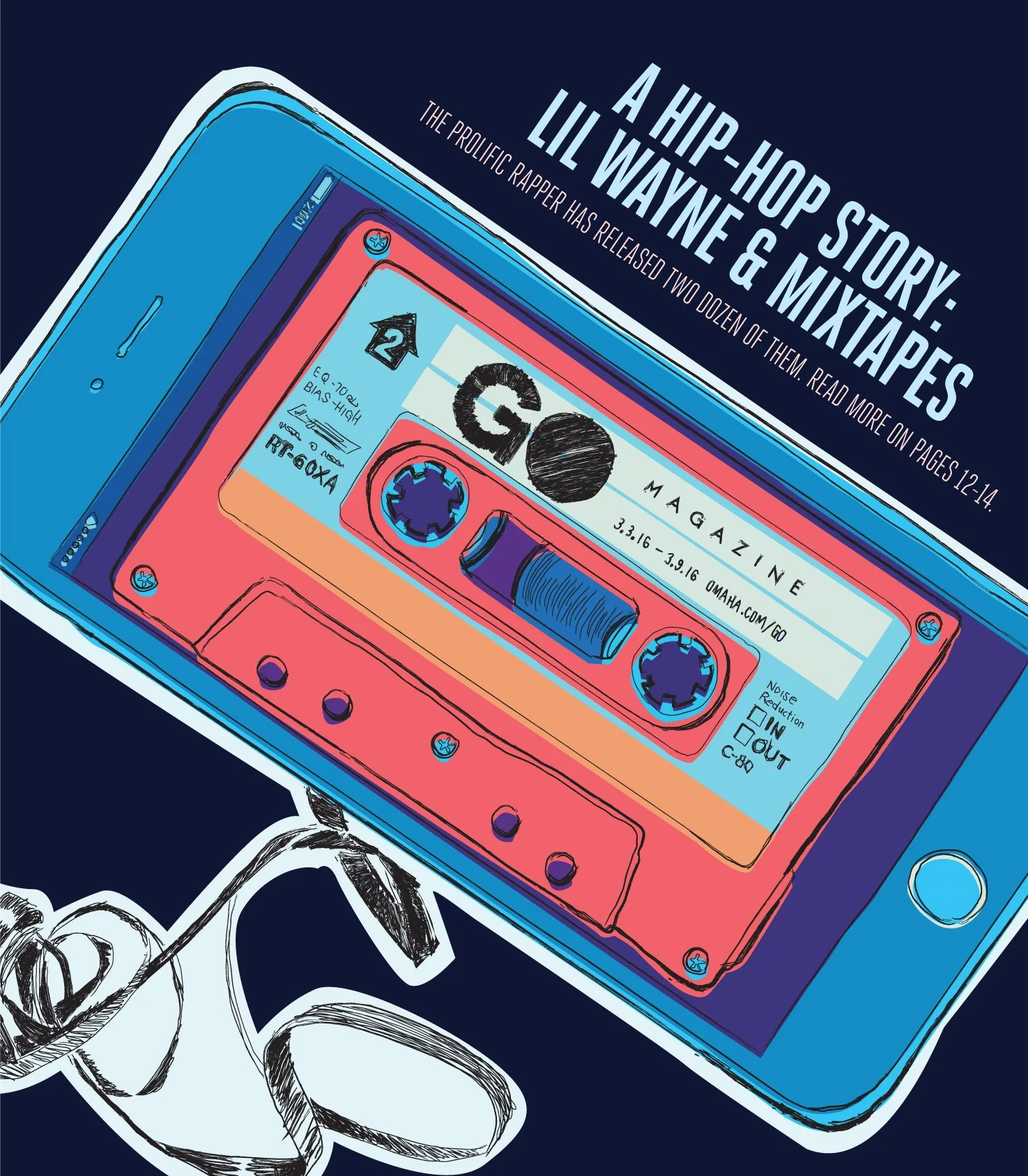 "GO" cover - Mix Tapes [Pen and ink]