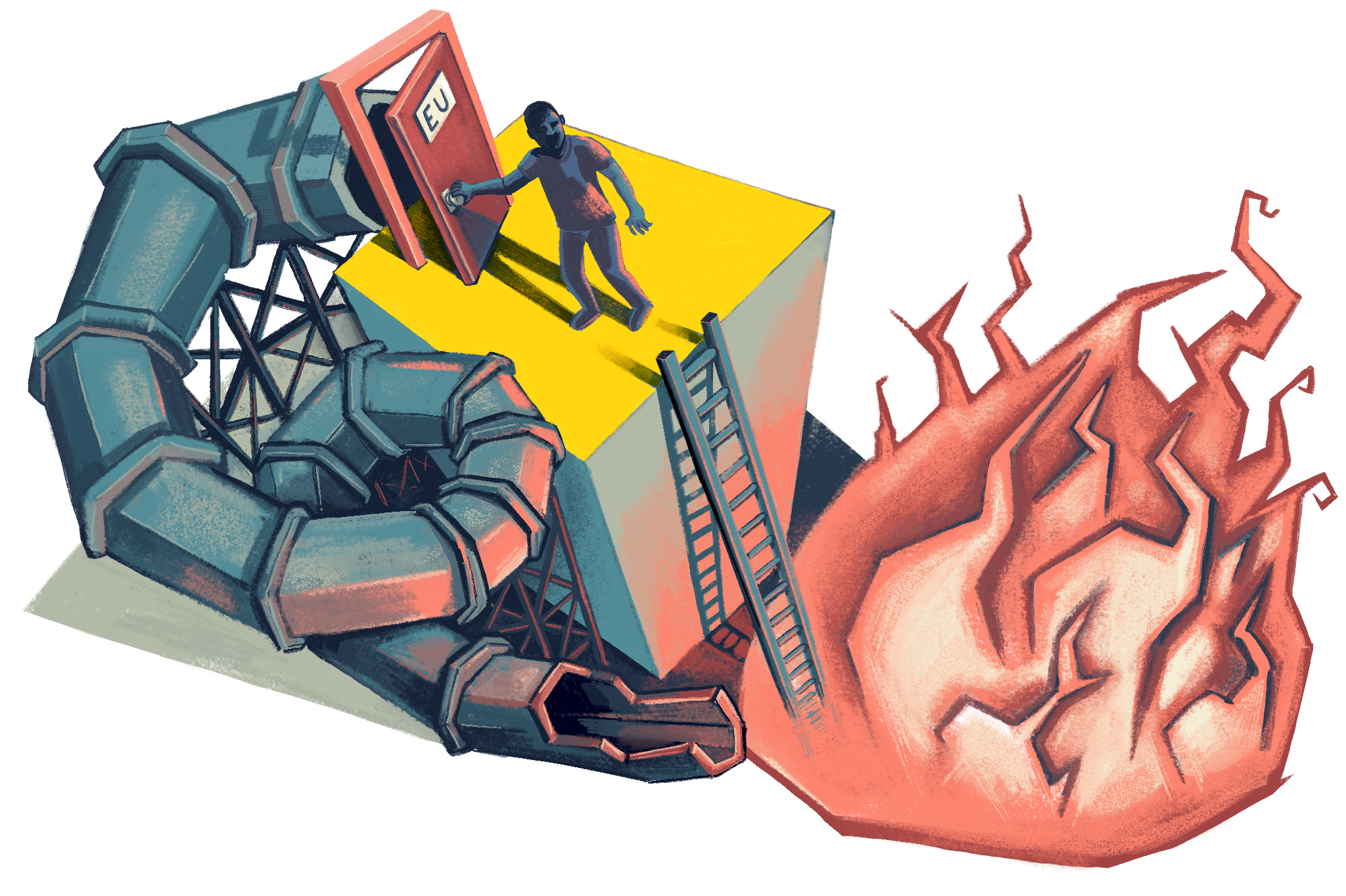 Outsourcing Refugees [Digital painting]