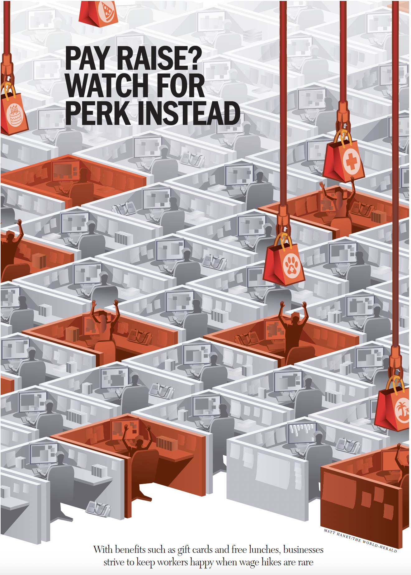 Job perks and raises [Vector art]