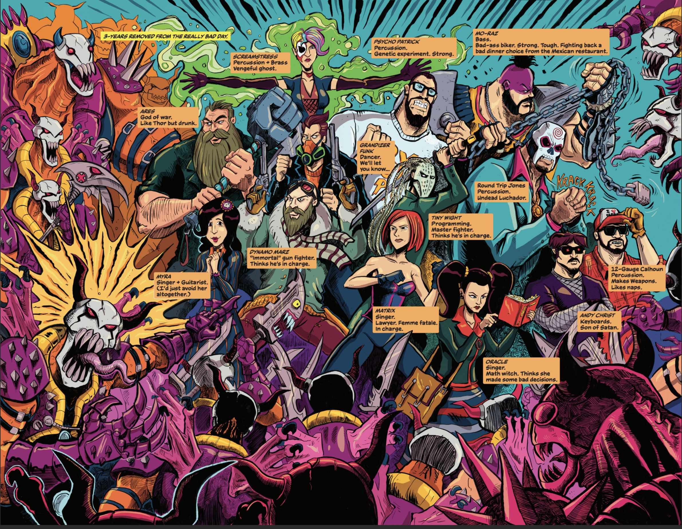 Monster Hunting [Double page spread]