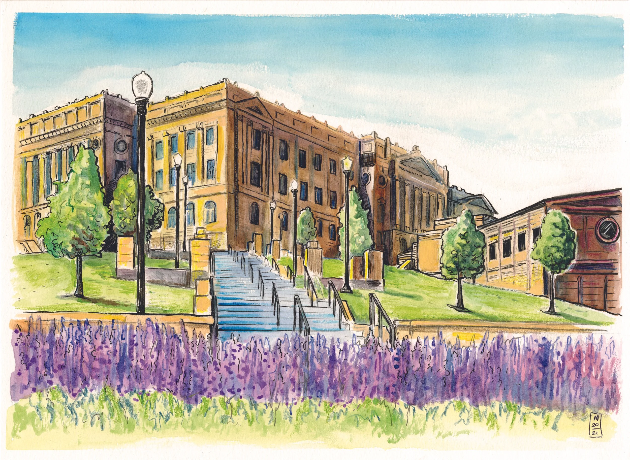 Central High School, Omaha [Watercolor]