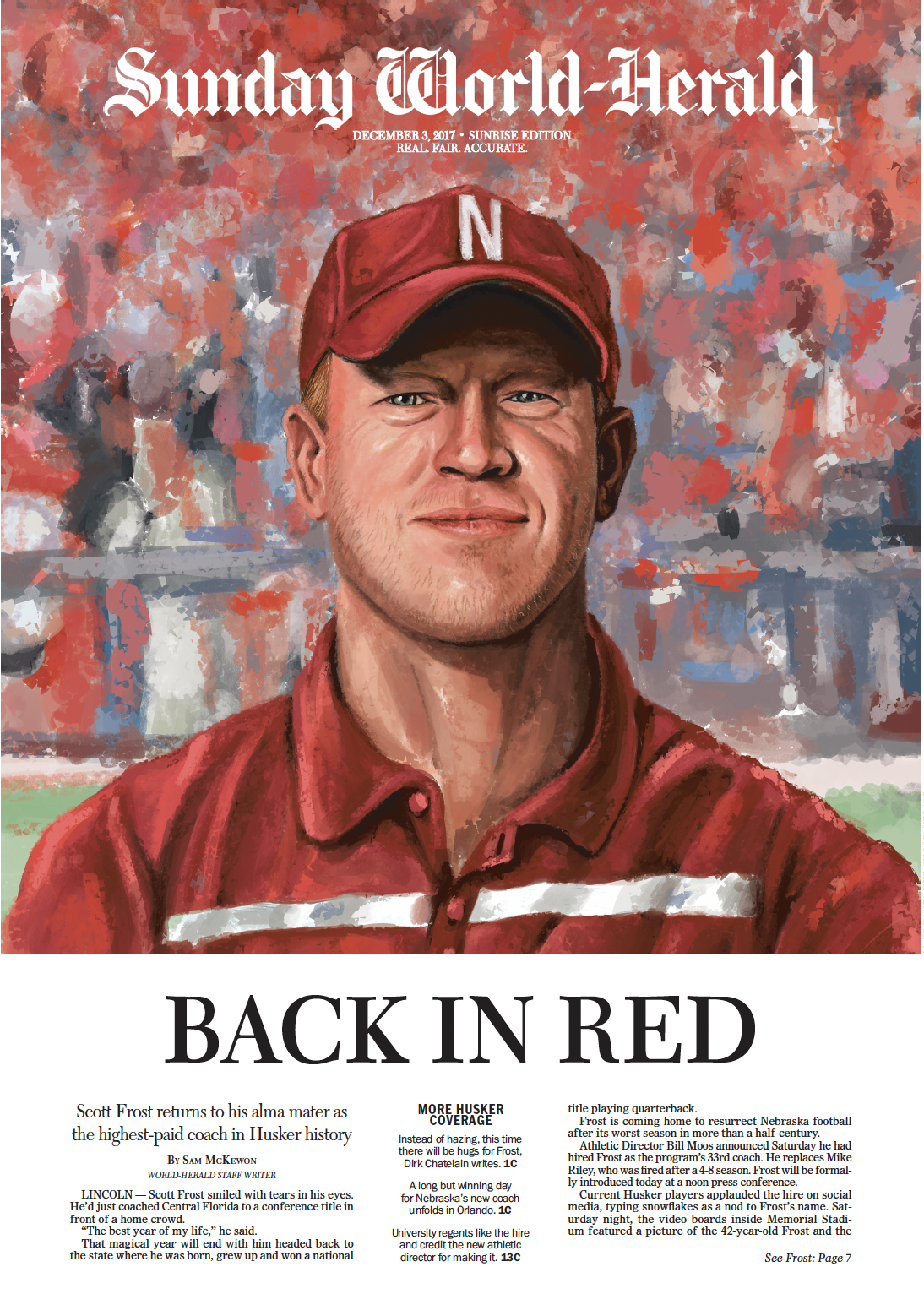 Scott Frost hired as head coach [Digital painting]