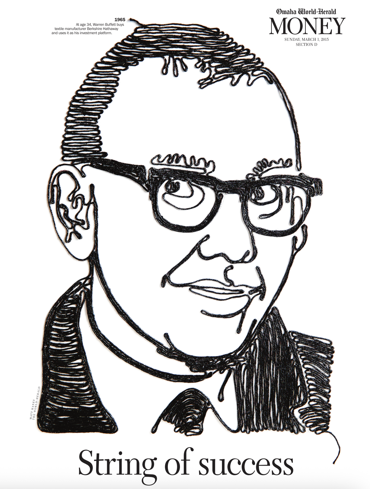 Warren Buffett [String & glue on board]