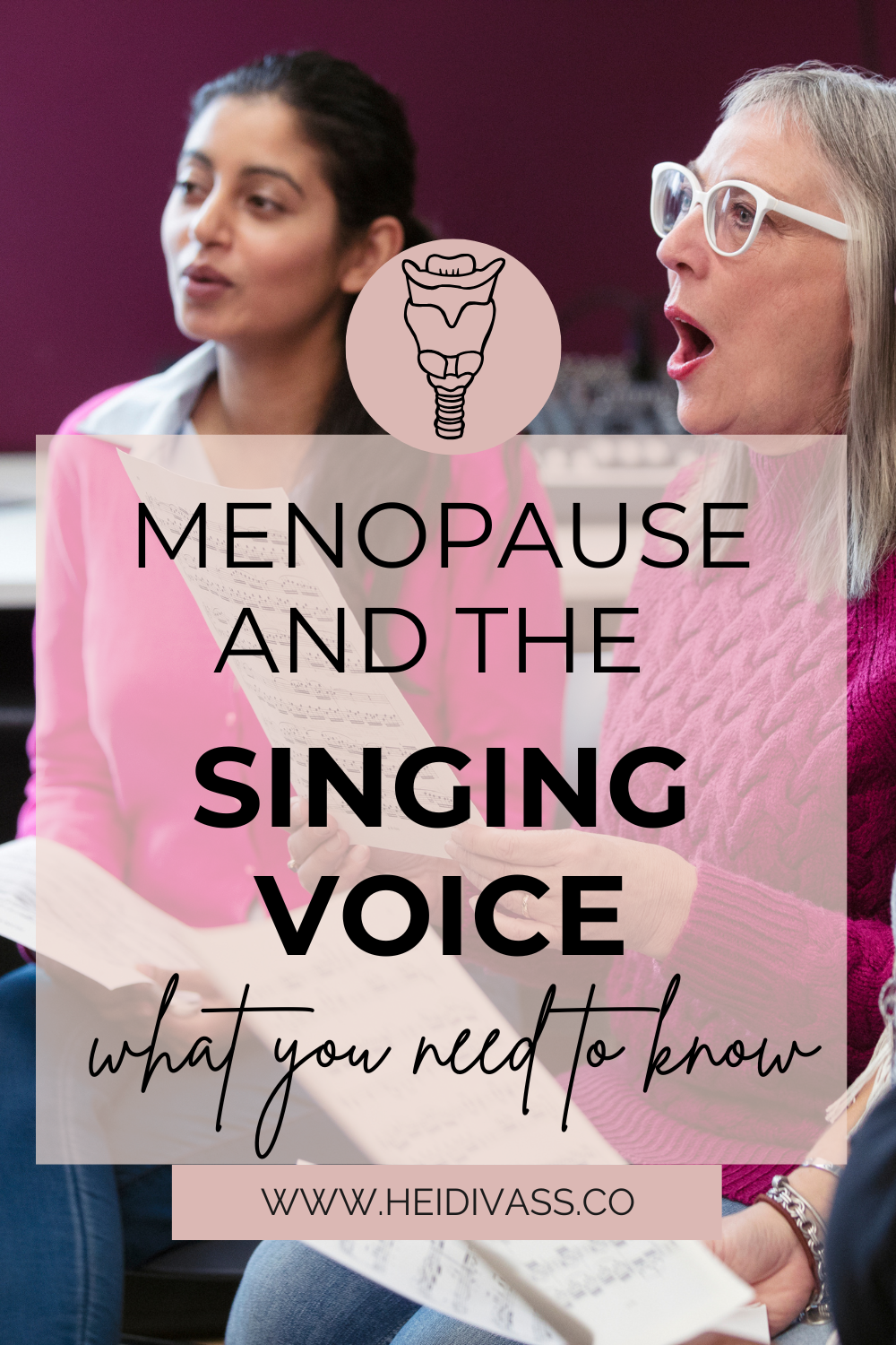 Menopause and the singing voice guide explaining possible changes in vocal range, pitch, stamina, flexibility, and recovery.