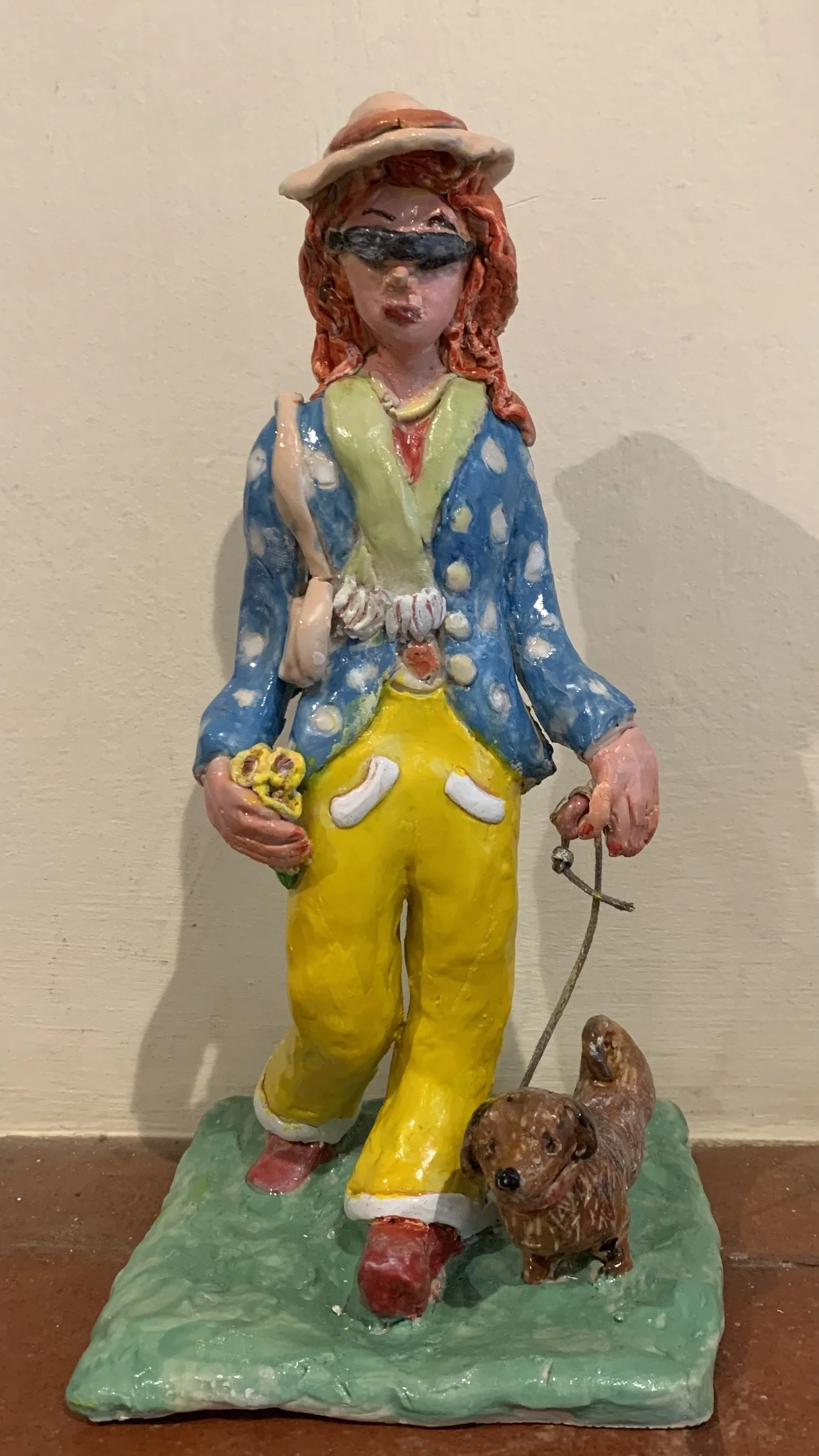 ''Walking the dog', stoneware with underglazes £135