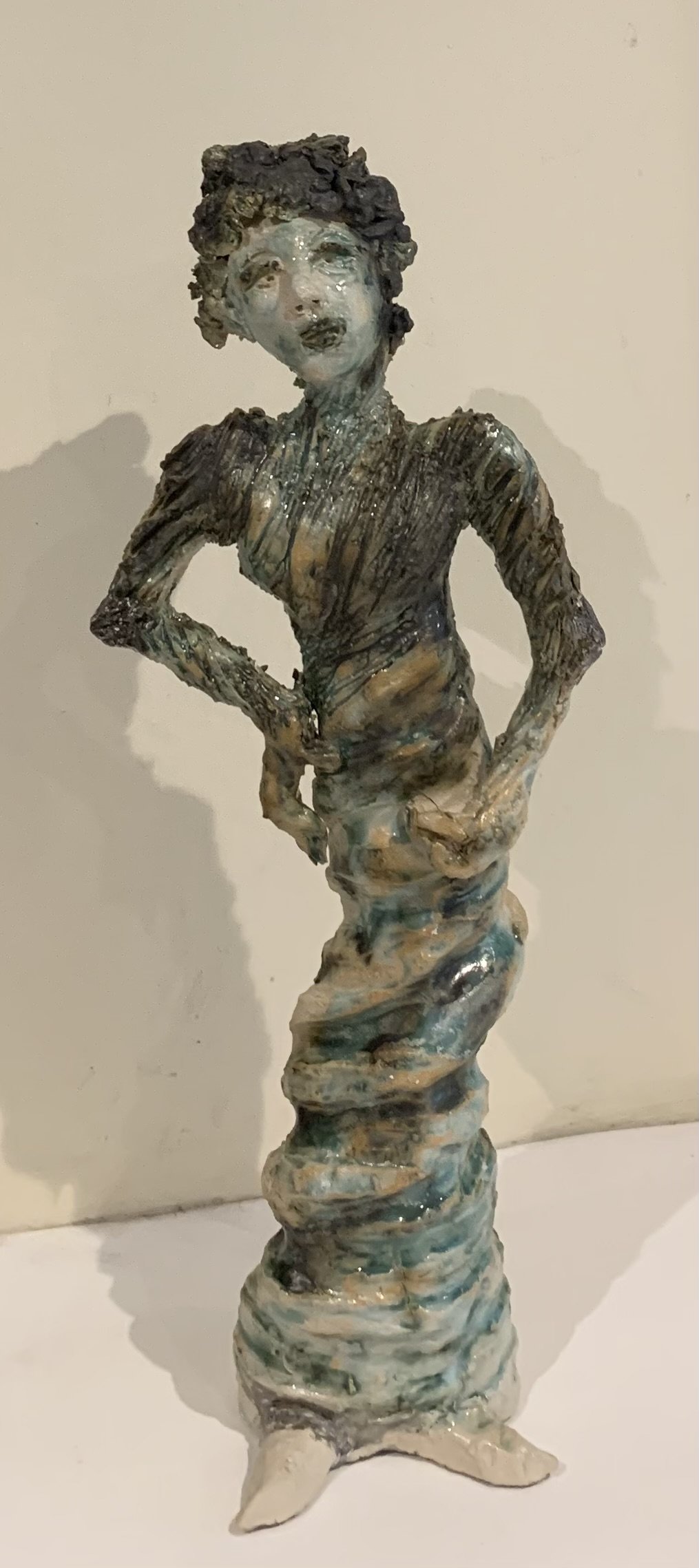 'Figure in blue & grey', stoneware clay with oxides £125