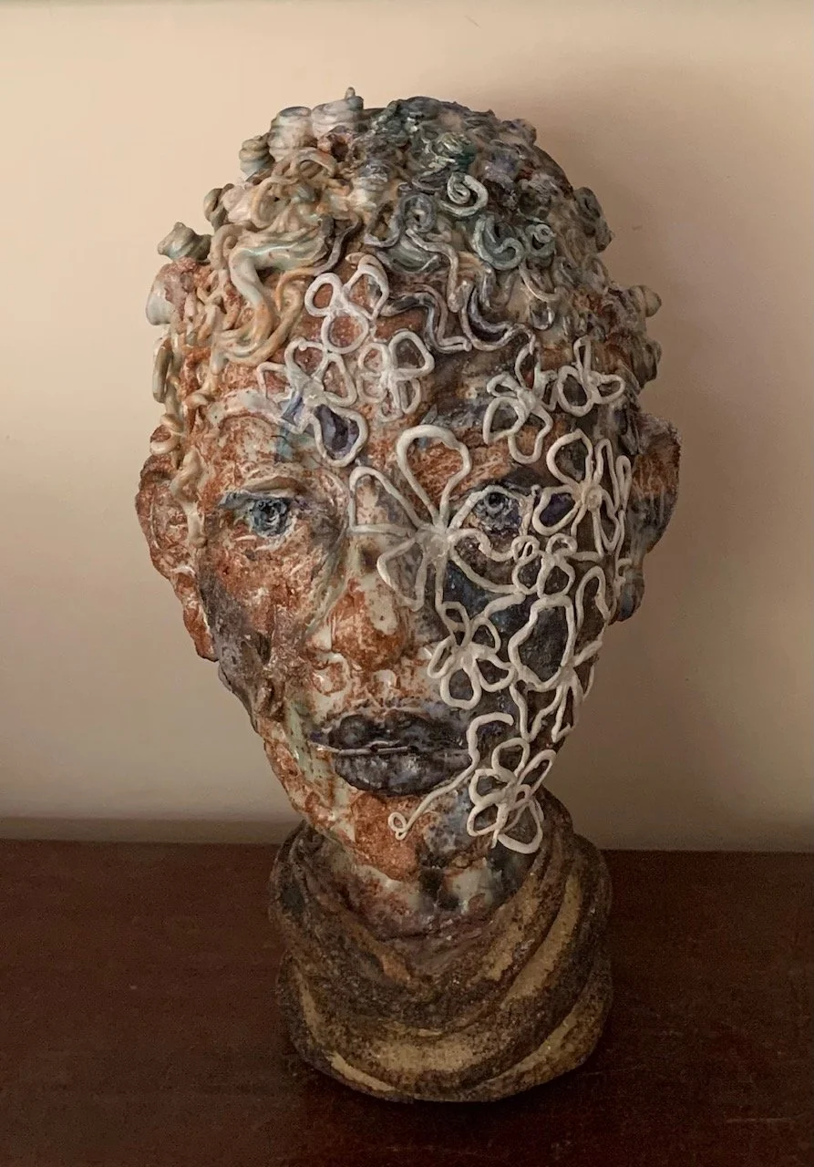 'Rising Voices', stoneware clay with oxides, £175