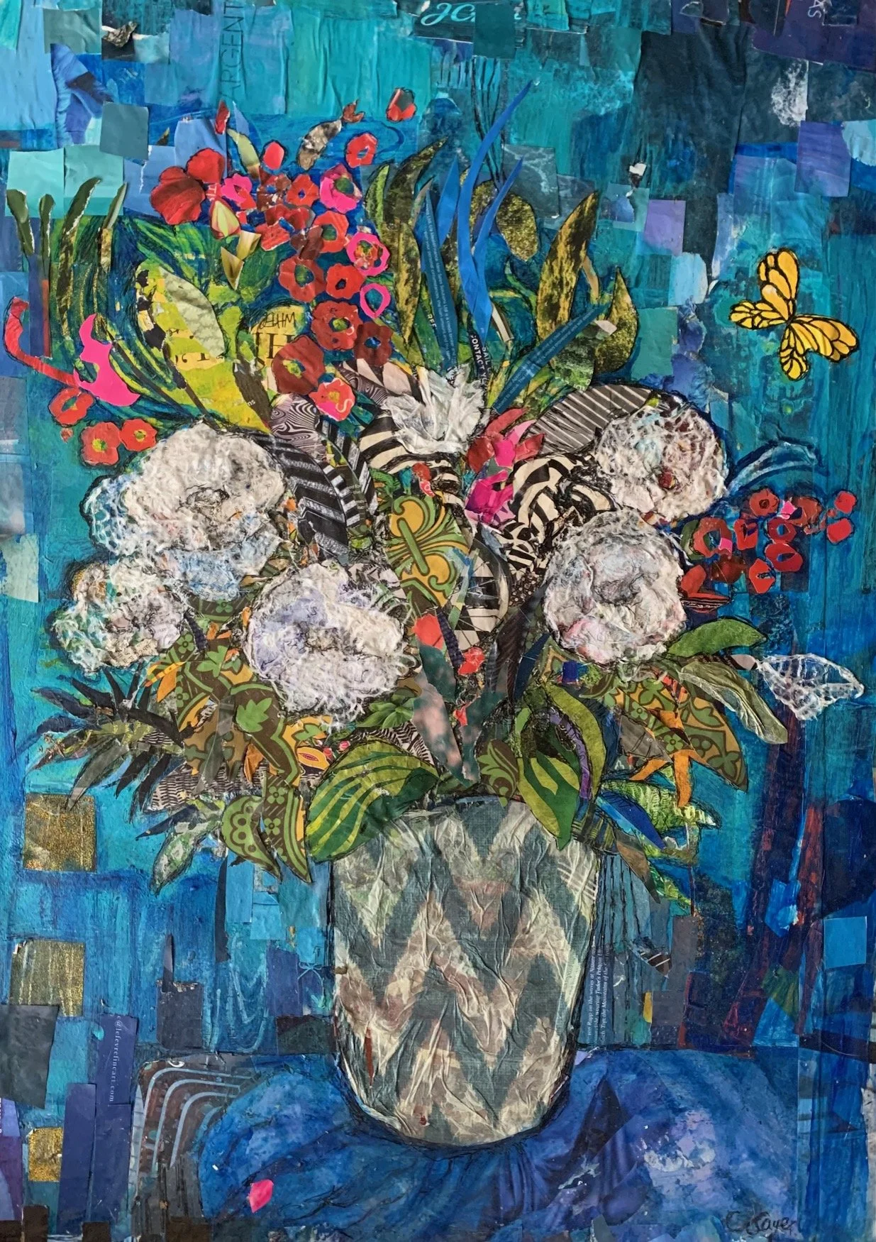 Summer Colour Pop, collage, 70x50cm (framed) £195