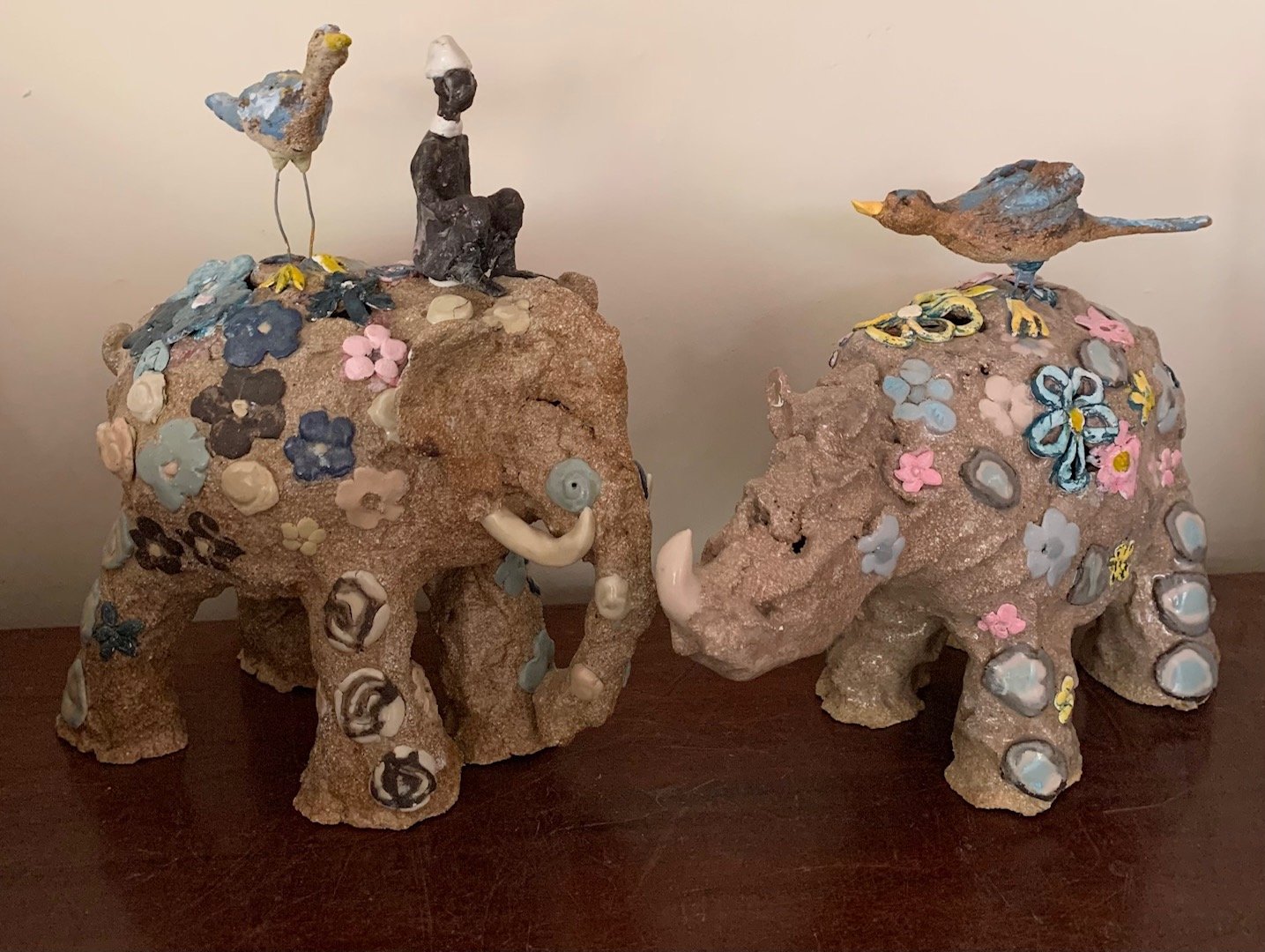 'Jungle Friends', stoneware clay with underglazes, £150