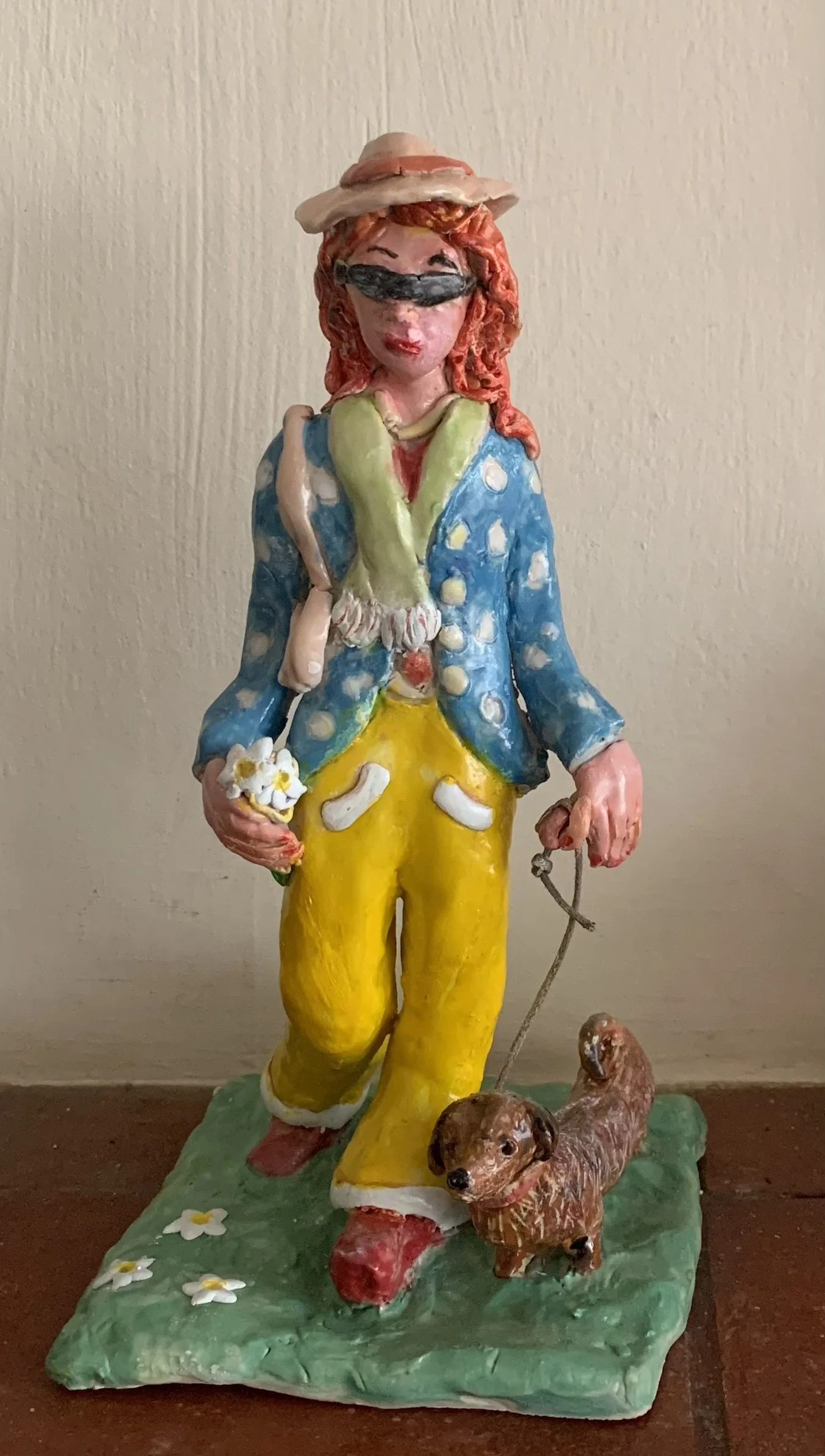 Walking the Dog, stoneware clay with underglazes £125