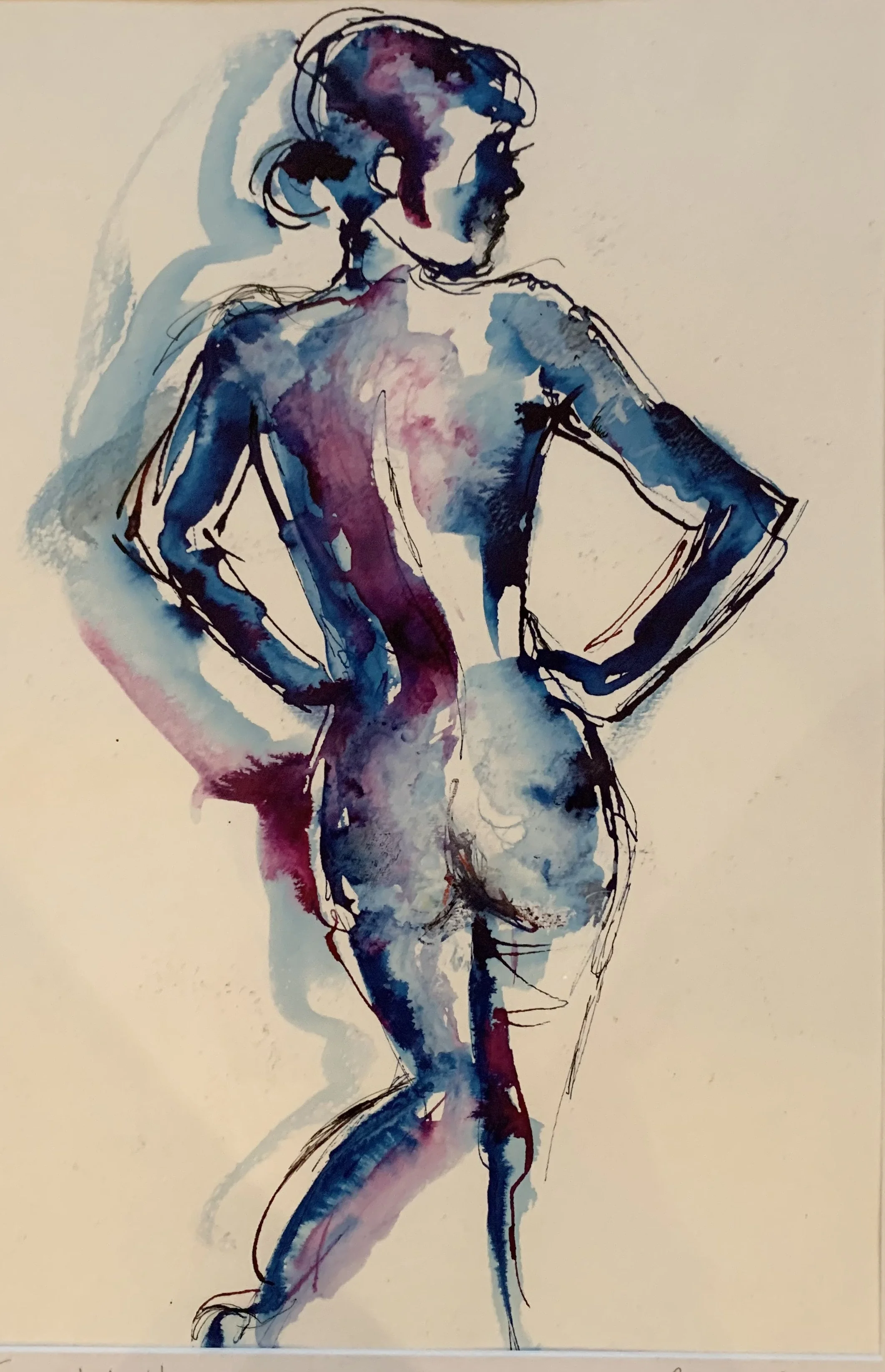 Figure study, blues & reds (sold)
