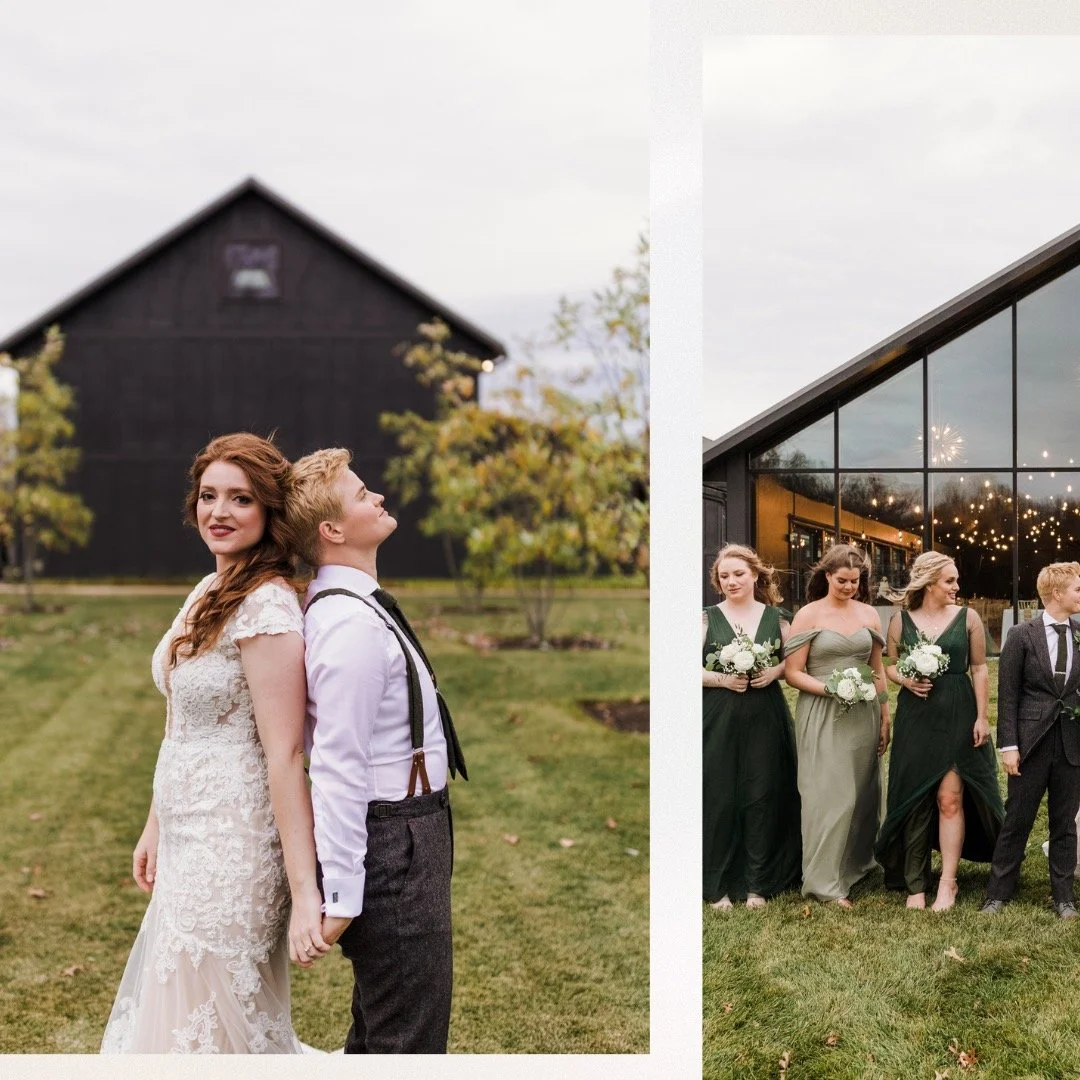 mix match wedding party, lush greens + and everyone looking so good!