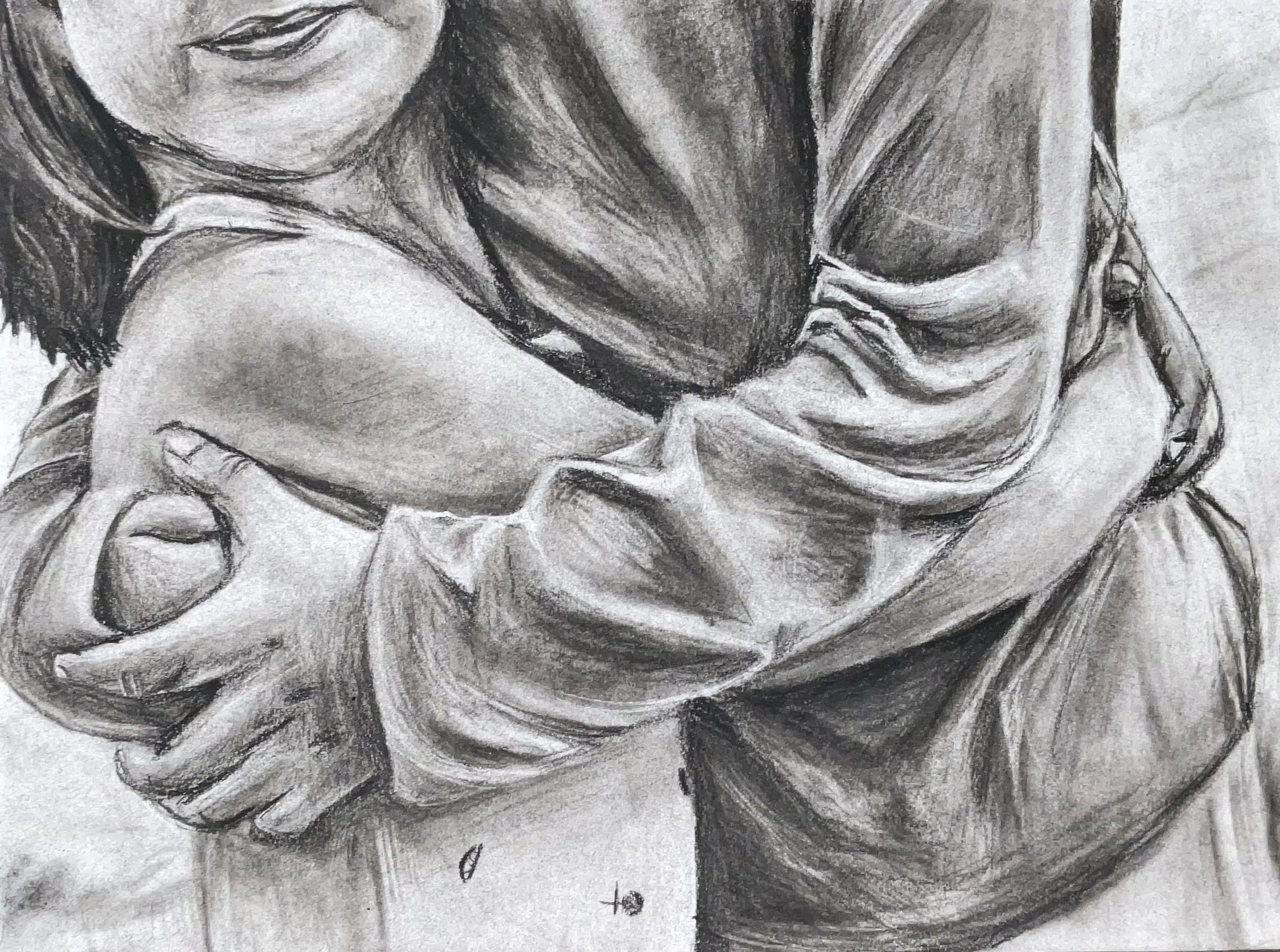 “Untitled #15,” 2026. Charcoal on paper, 9 x 12 in.