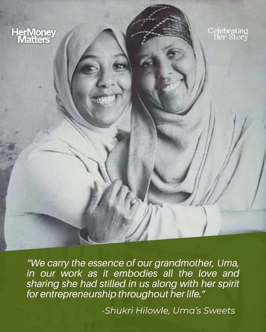 ✨ Celebrating Her Story ✨

On November 26, at the HerMoney Matters Circle event, we&rsquo;re thrilled to spotlight @umas.sweets, a family-owned Ottawa gem bringing Somali-inspired milk cakes to the community.

What began as a simple family kitchen pr