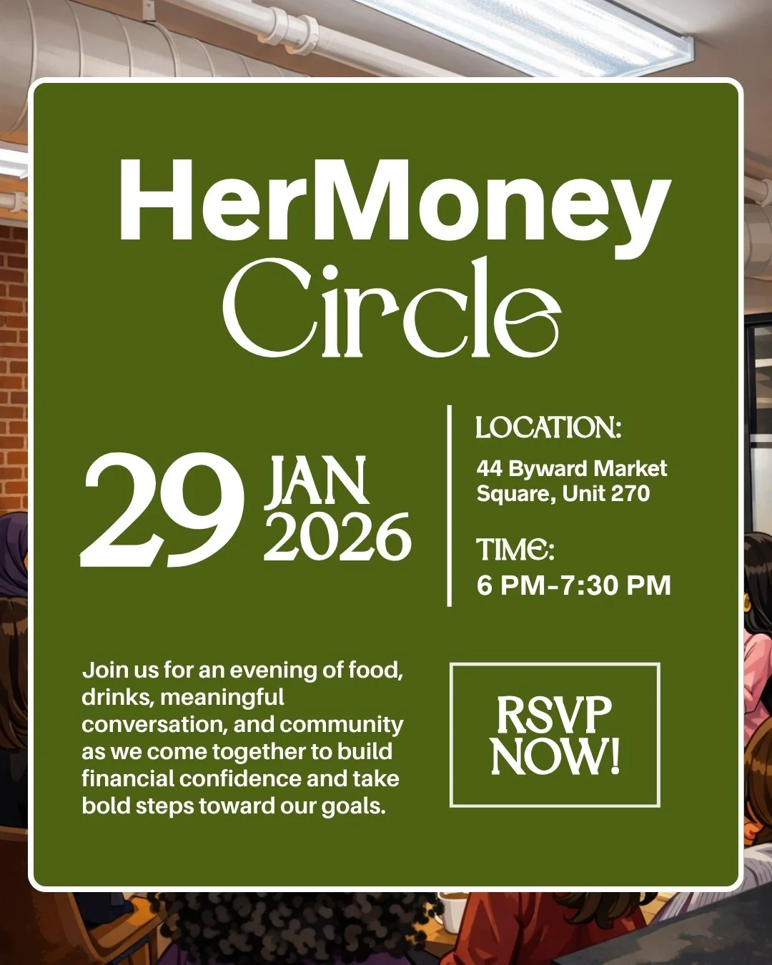 &ldquo;I never thought talking about money could feel so safe.&rdquo;

That&rsquo;s what women said after our first HerMoney Circle in November.

On Jan 29, we&rsquo;re opening the Circle again:
✨ Food &amp; drinks
✨ Meaningful conversation
✨ Communi