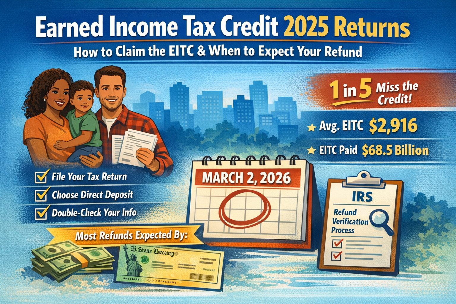 Earned Income Tax Credit for 2025 Returns: How to Claim the EITC and When to Expect Your Refund