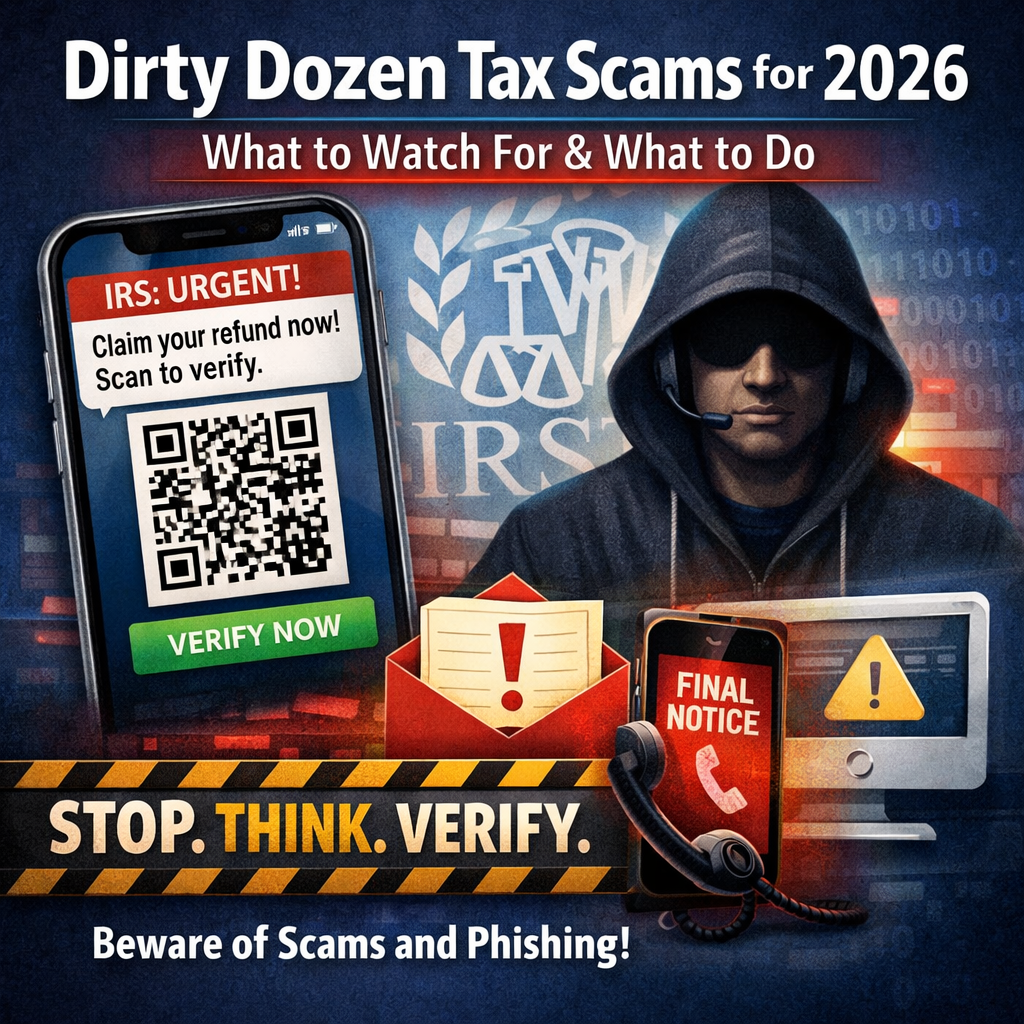 Dirty Dozen Tax Scams for 2026: What to Watch For and What to Do If You Get a Suspicious Message