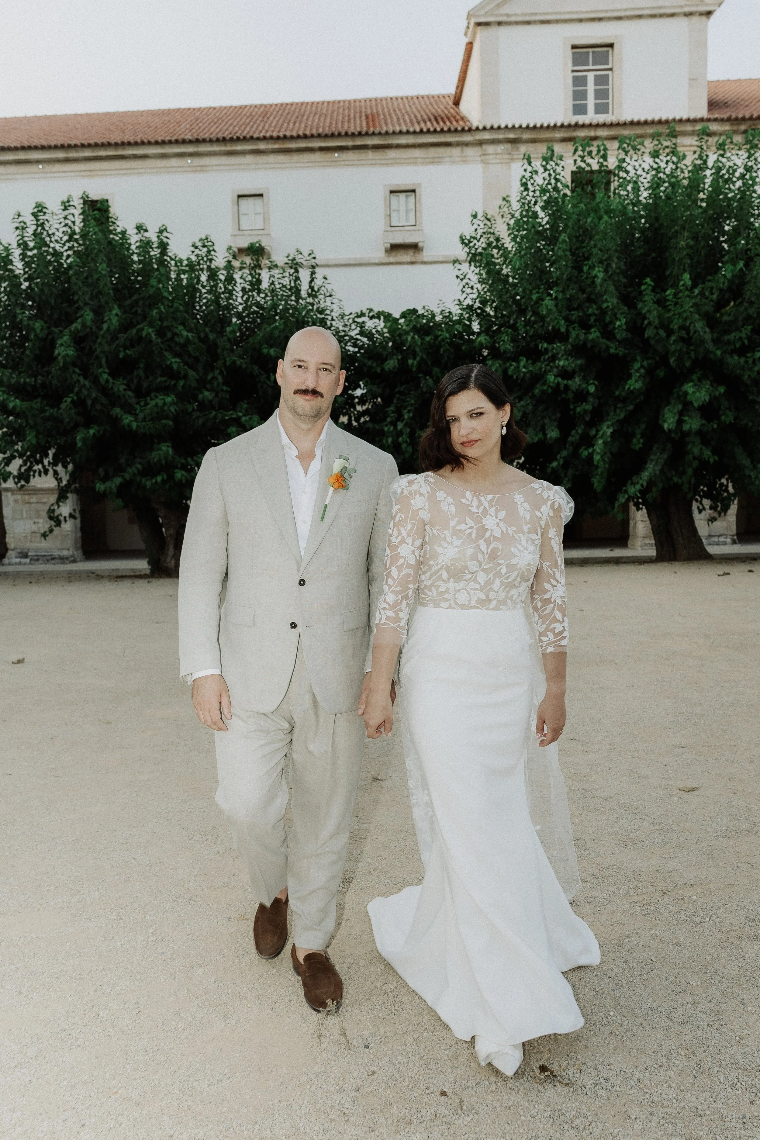 Romantic couple portrait during a destination wedding in Portugal