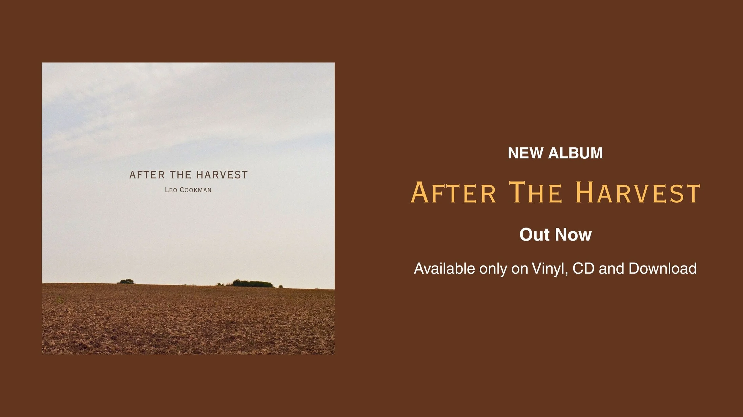 Album cover promo for Leo's latest album 'After the Harvest'