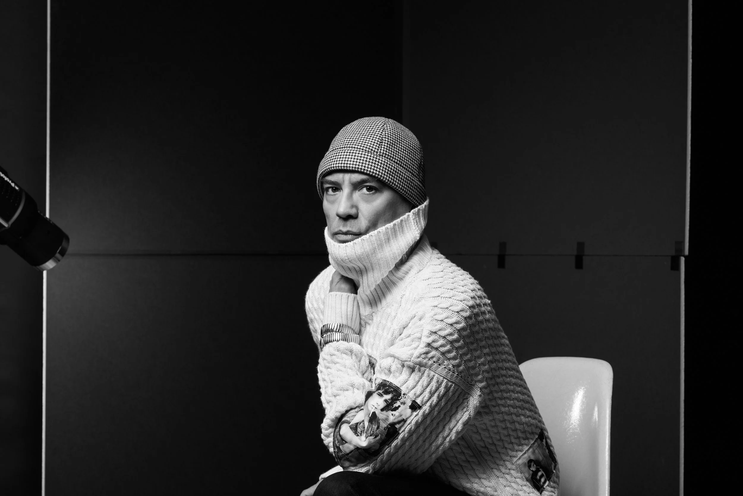 portrait photography for a fashion stylist in New York City. wearing Takahiro Miyashita The Soloist. Japanese fashion photography. editorial photography. portrait photography for an artist and retail fashion owner tribeca New York City.