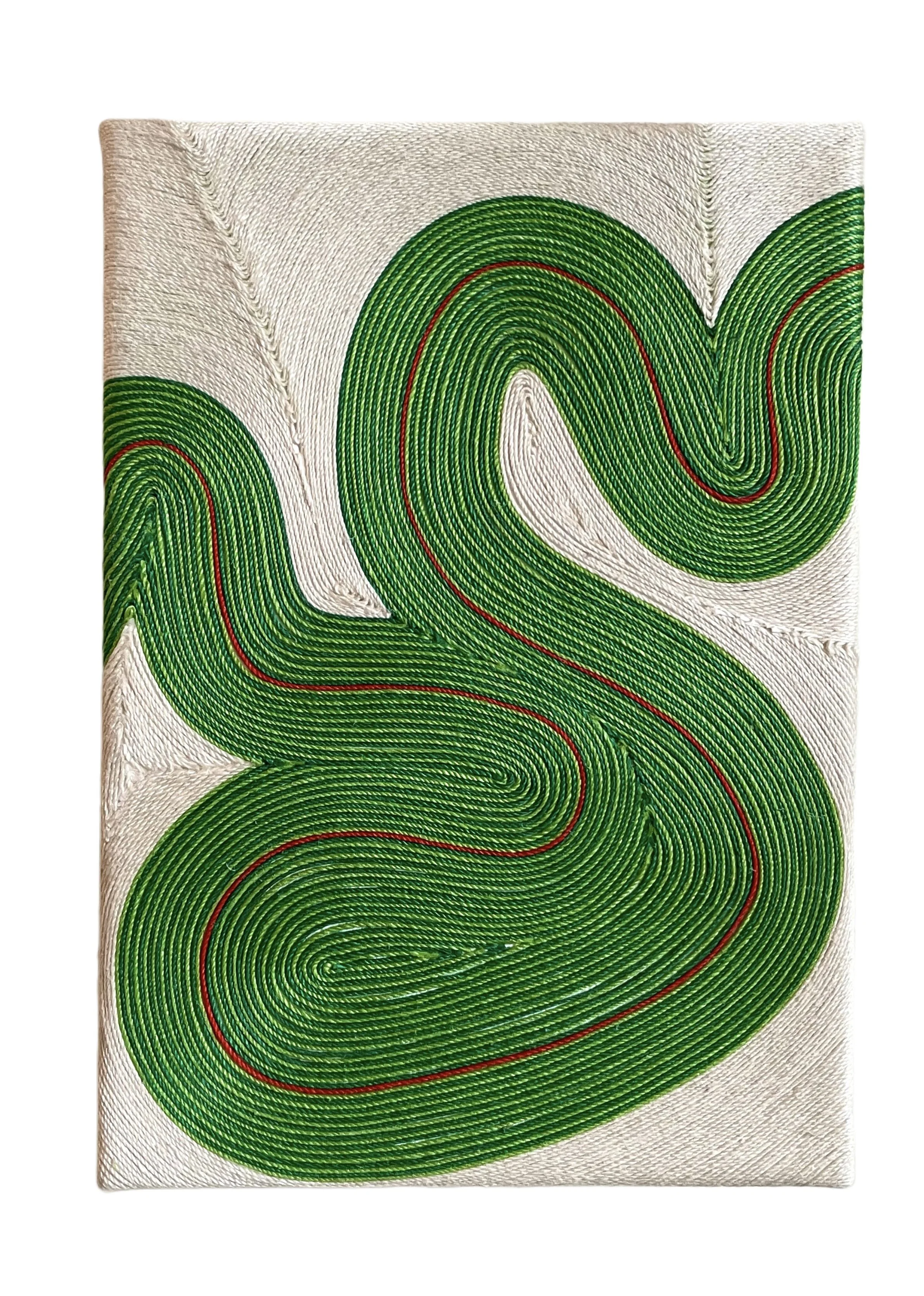 year of the snake | embroidery thread, glue on canvas | 7 x 5 x 1.5 in. | 2026