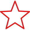 Red outline of a star.