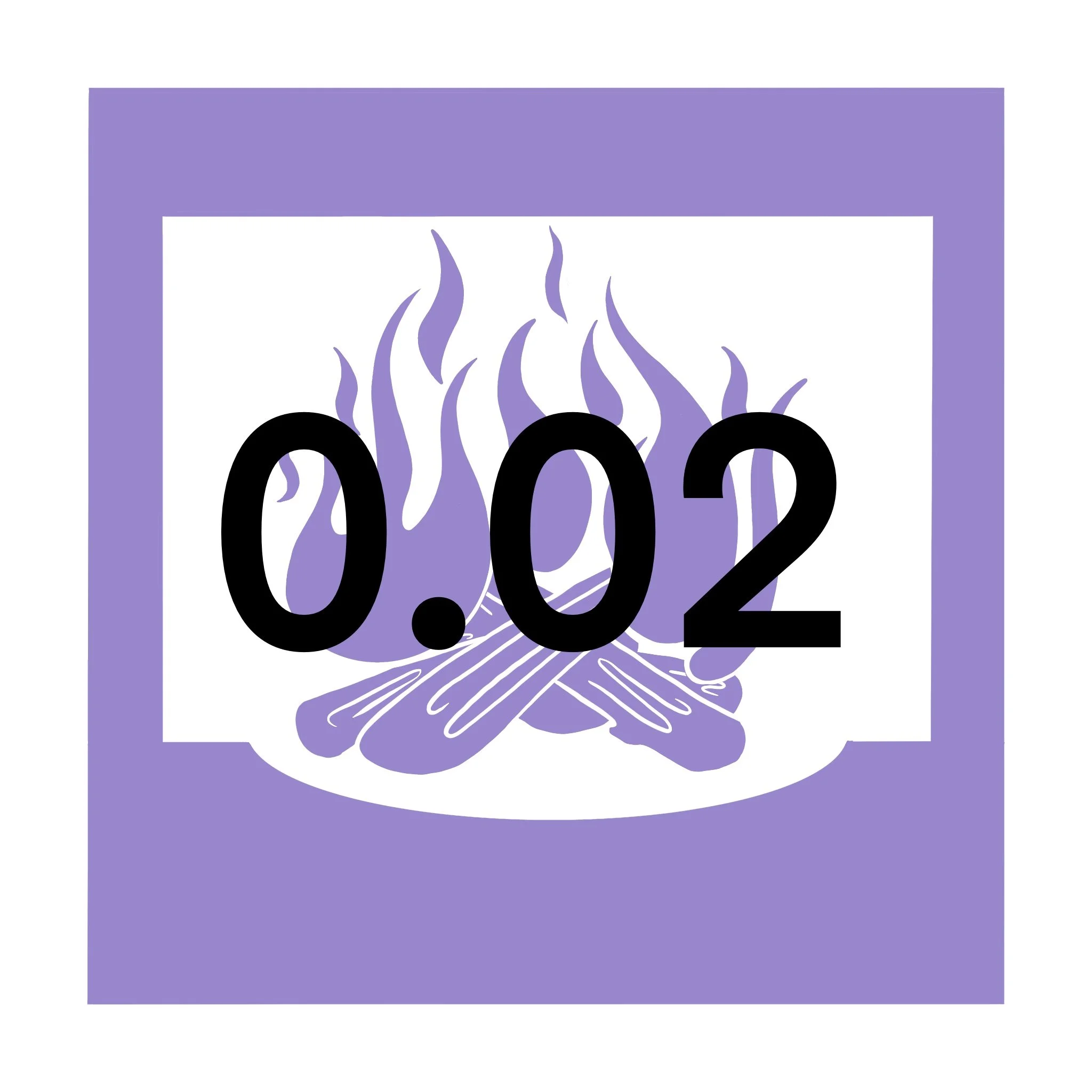 Hearthside icon of a stylized campfire in purple