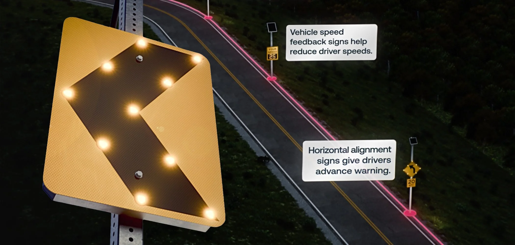 Rural roadways safety products