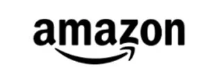 Amazon logo with black text and a curved arrow underneath