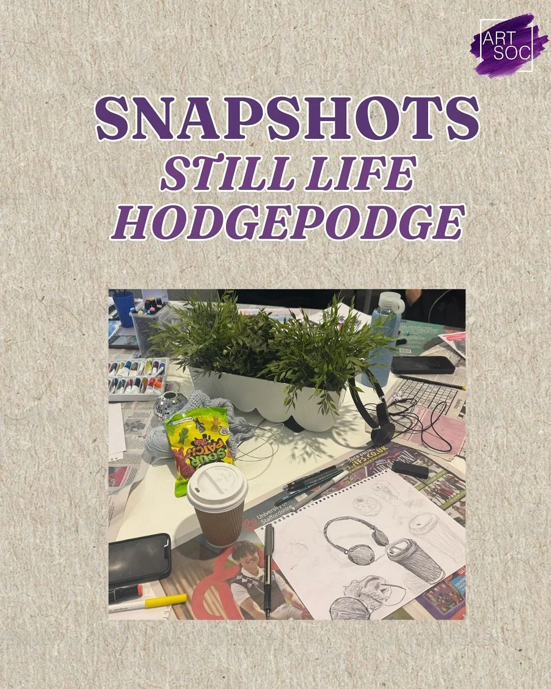 Thanks for coming to our Still Life Hodgepodge! Here are the amazing results ⬆️💜