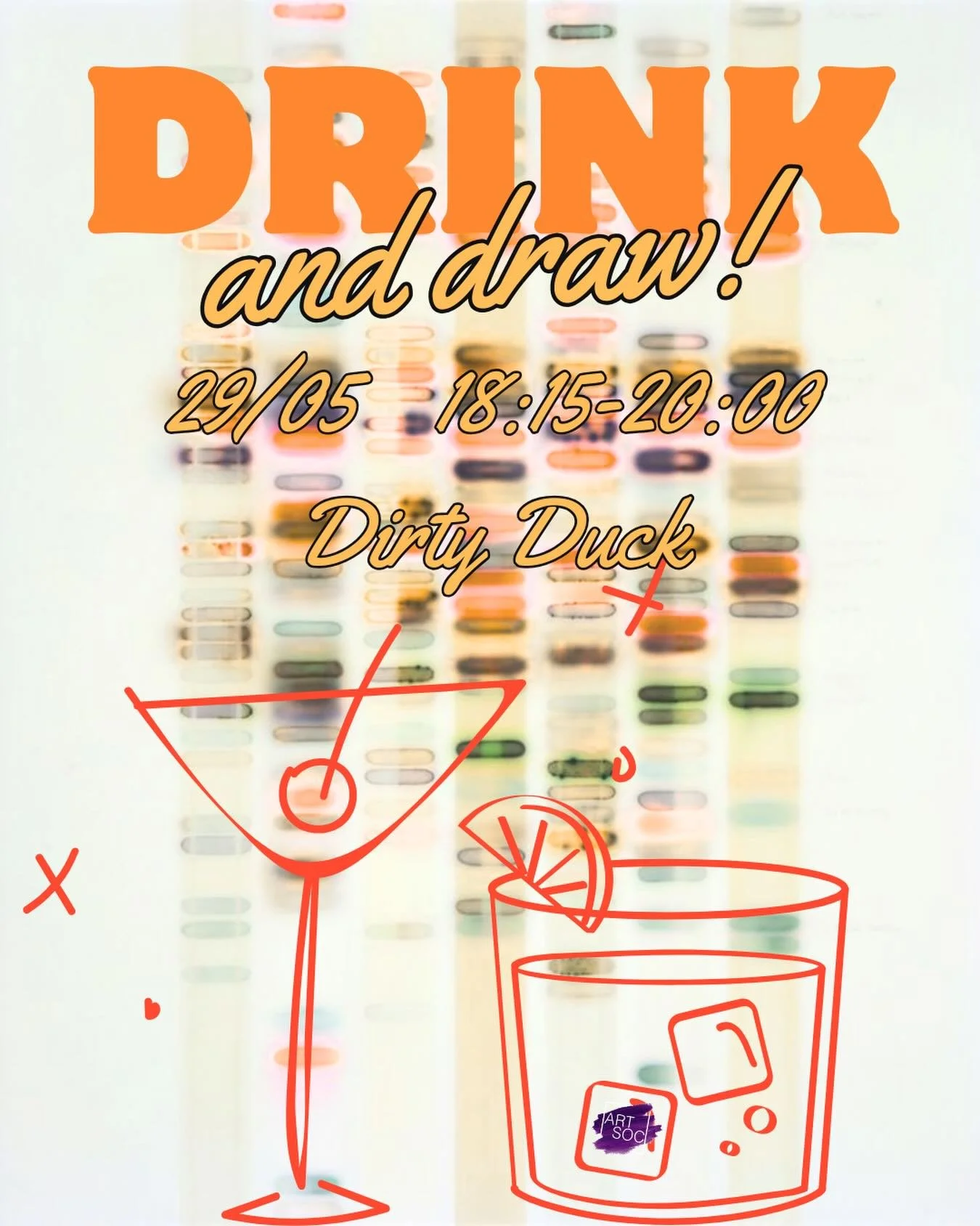 The sun&rsquo;s out and so is ArtSoc! Join us this Friday at 18:15 for Drink and Draw at the Dirty Duck! 🦆 

All materials will be provided so bring yourself and your friends to get creative in this wonderful weather! ☀️

We can&rsquo;t wait to see 