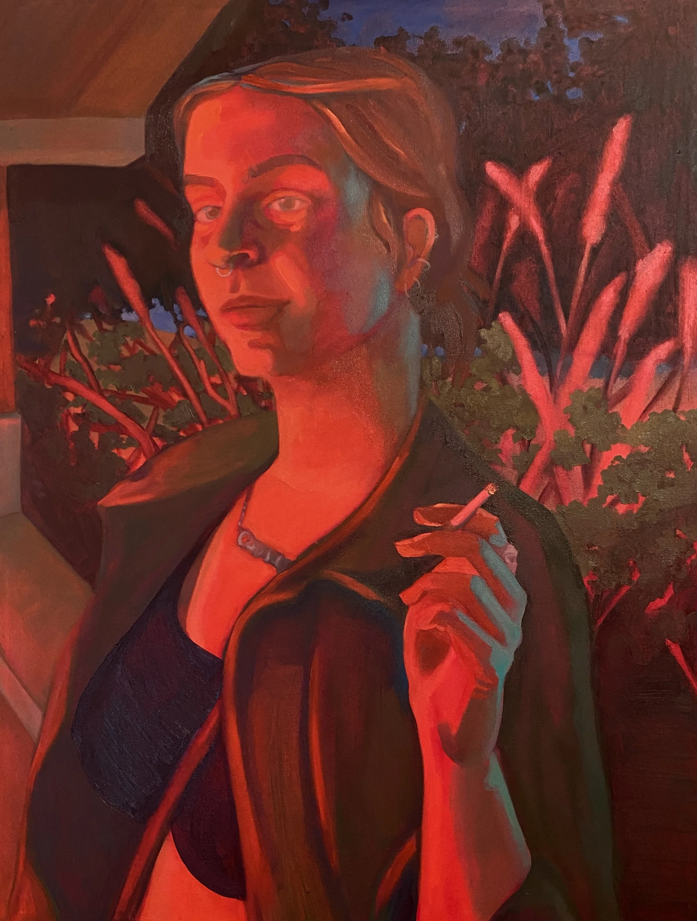 "Syd" acrylic and oil on canvas, 48"x36", 2023