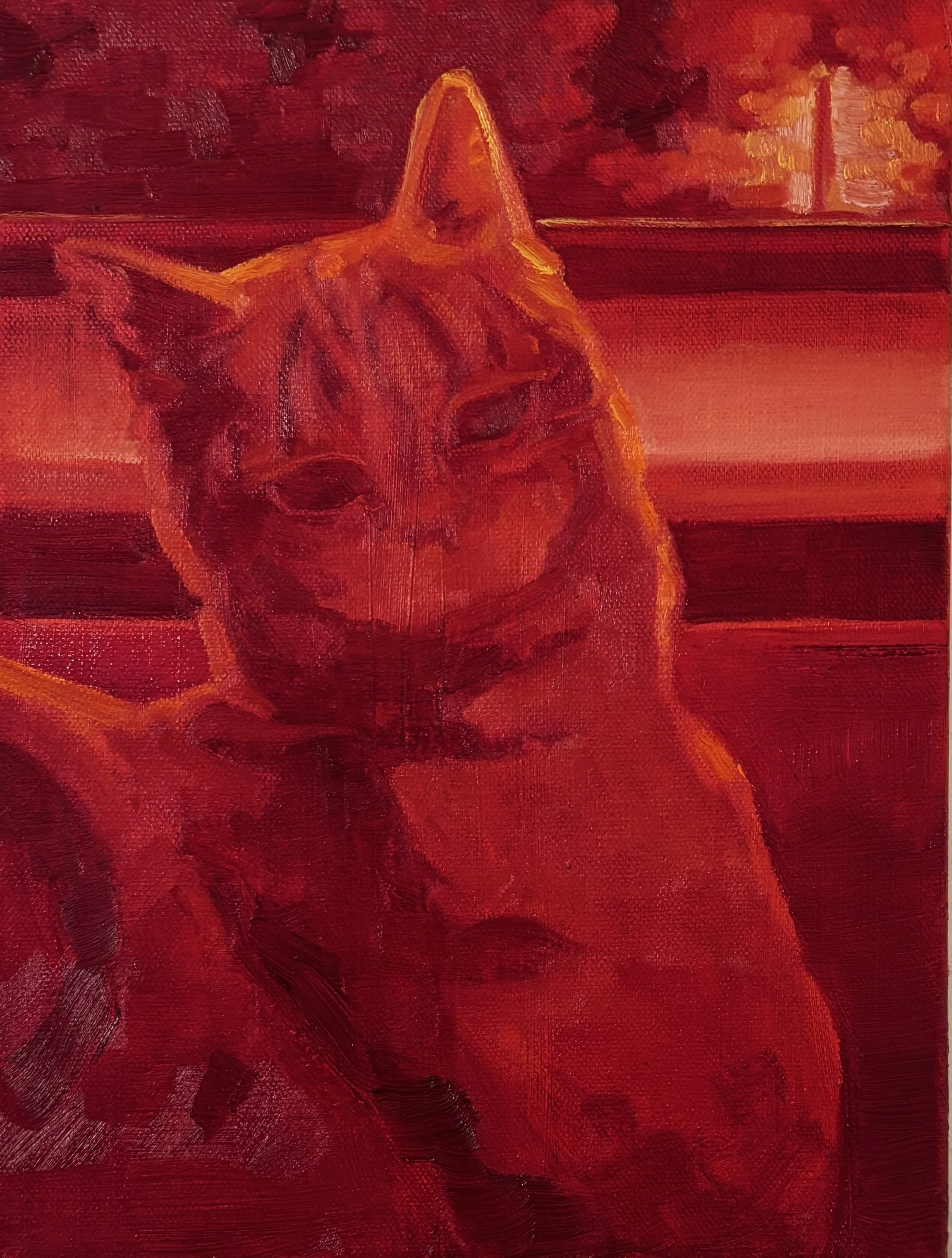 "Titian" acrylic and oil on canvas, 12"x9", 2025
