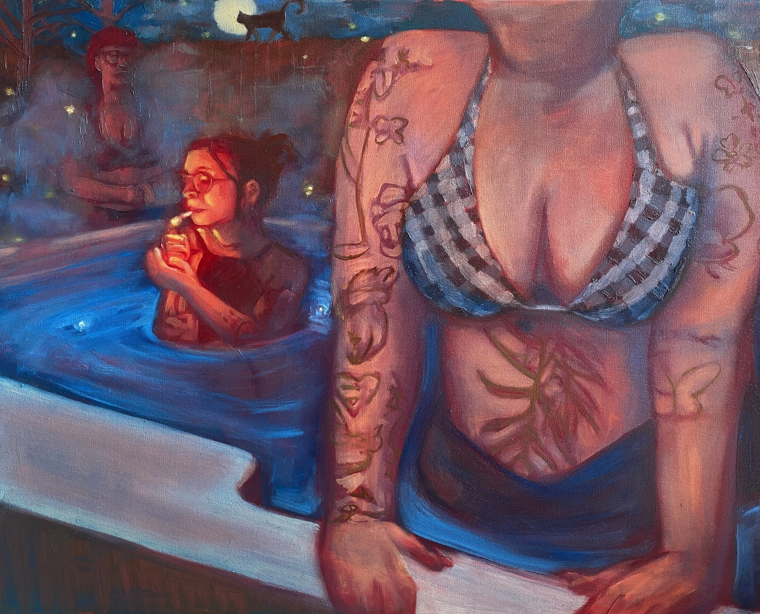 "Witches Brew" acrylic and oil on canvas, 24"x30", 2024
