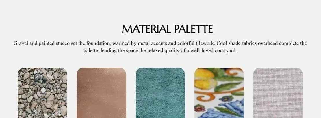 A snapshot of an example of the Material Palette Sheet from the Design Guidebook.