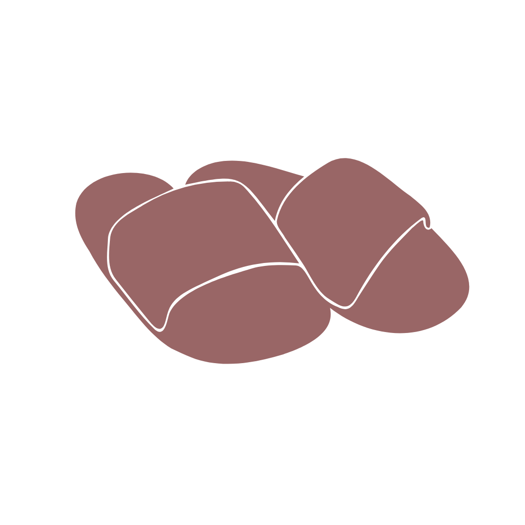 Illustration of five chocolate pieces stacked together.