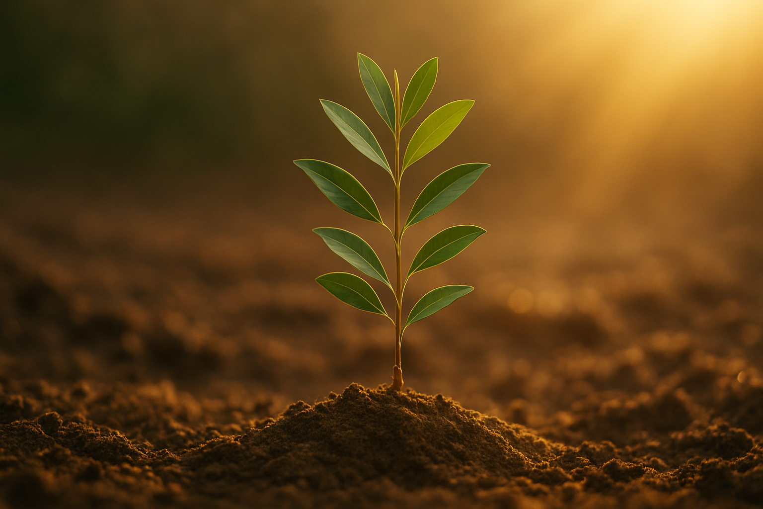 A young olive tree sprouts from the ground symbolizing new life grows where Christ brings hope