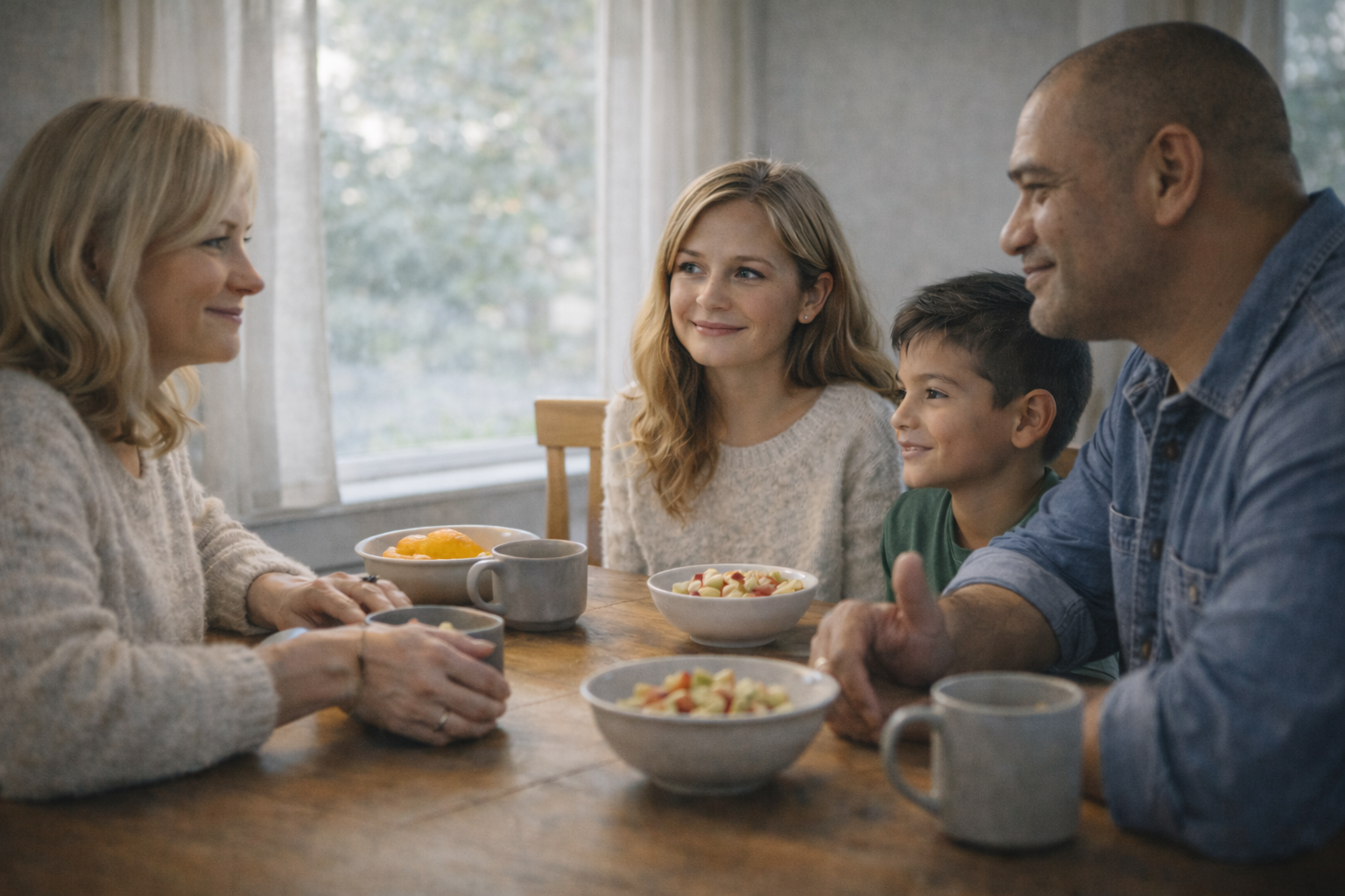 Talanoa Family breakfast in the morning light