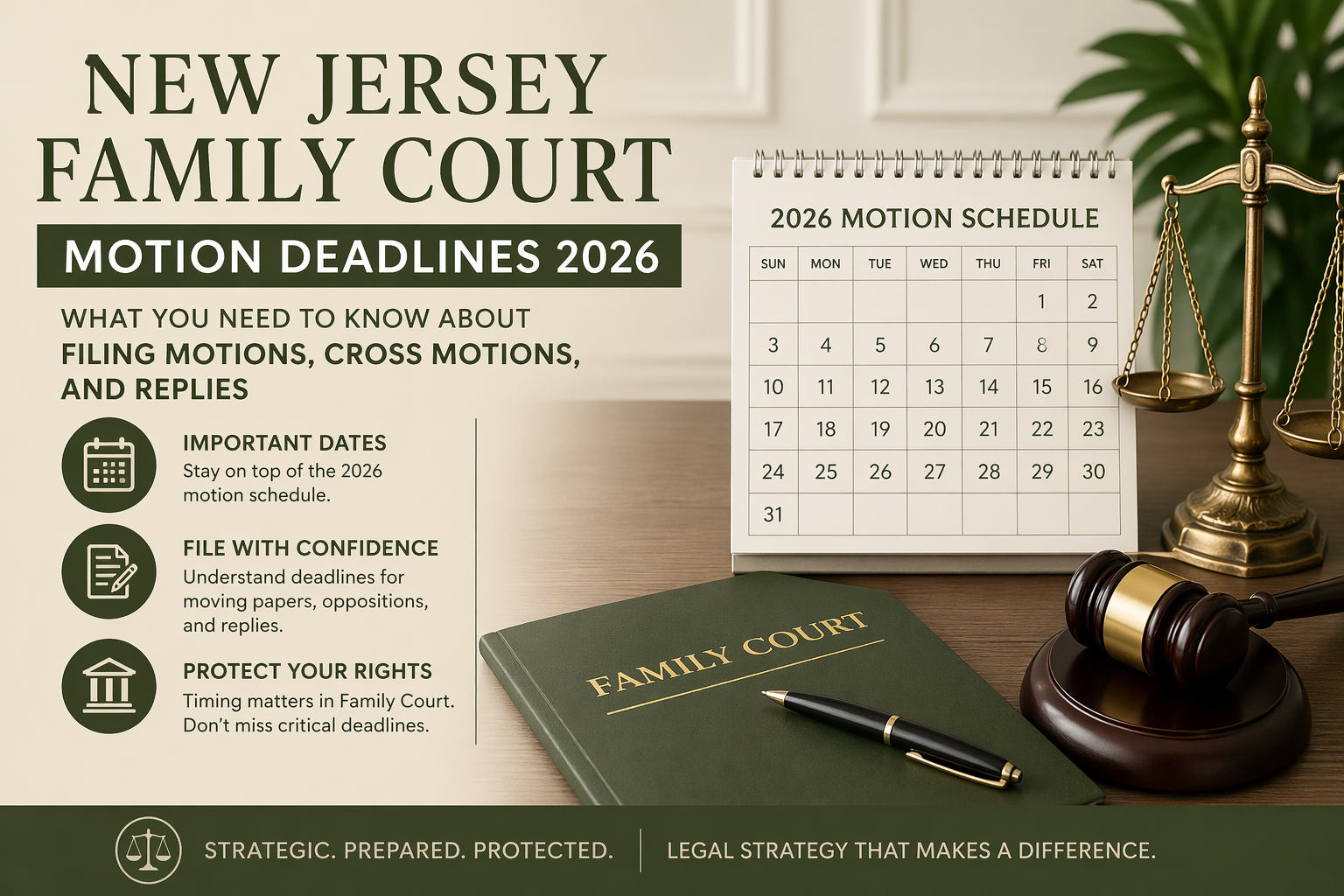 New Jersey Family Court Motion Deadlines 2026: What You Need to Know About Filing Motions, Cross Motions, and Replies