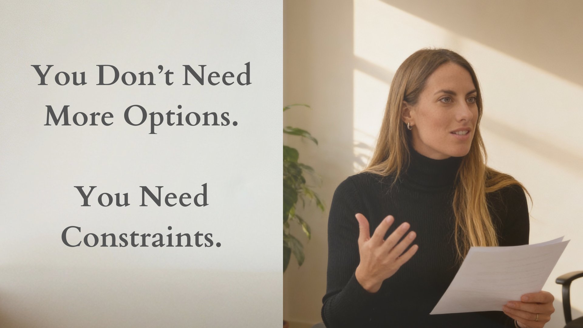 You Don’t Need More Options. You Need Constraints.