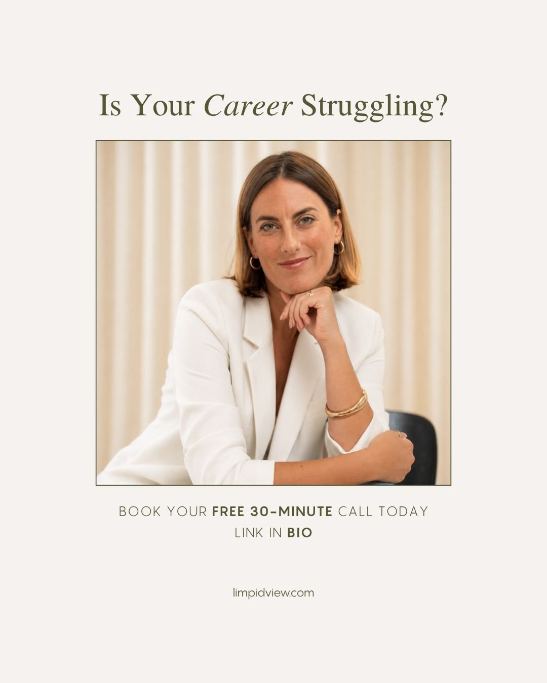 Feeling stuck in your career &mdash; but not sure where to start?

This is your sign to book a free 30-minute introductory call. 

No pressure, no pitch. Just a chance for us to get to know each other, talk through where you are right now, and explor