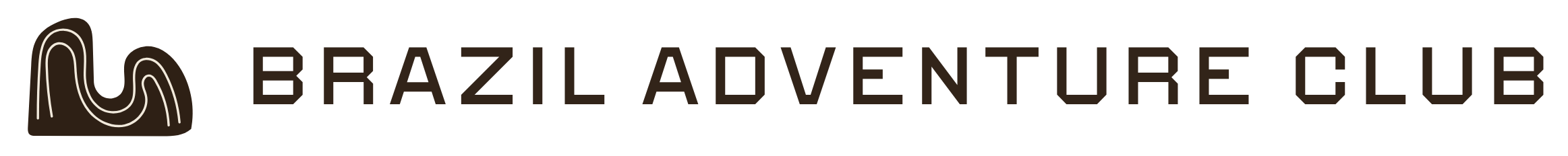 Brazil Adventure Club logo featuring a stylized mountain or hill outline in brown with white lines