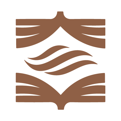 Simplified graphic of a lit candle in a holder, a cocktail glass, and a dessert plate with a small dessert on top.
