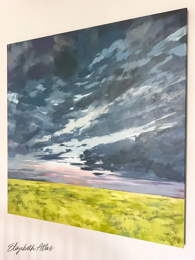 This original oil painting depicts the peaceful marshes of Plum Island, Massachusetts, a beloved coastal landscape in New England. As a Massachusetts-based fine art landscape painter, I’m inspired by quiet, atmospheric scenes that bring nature indoor